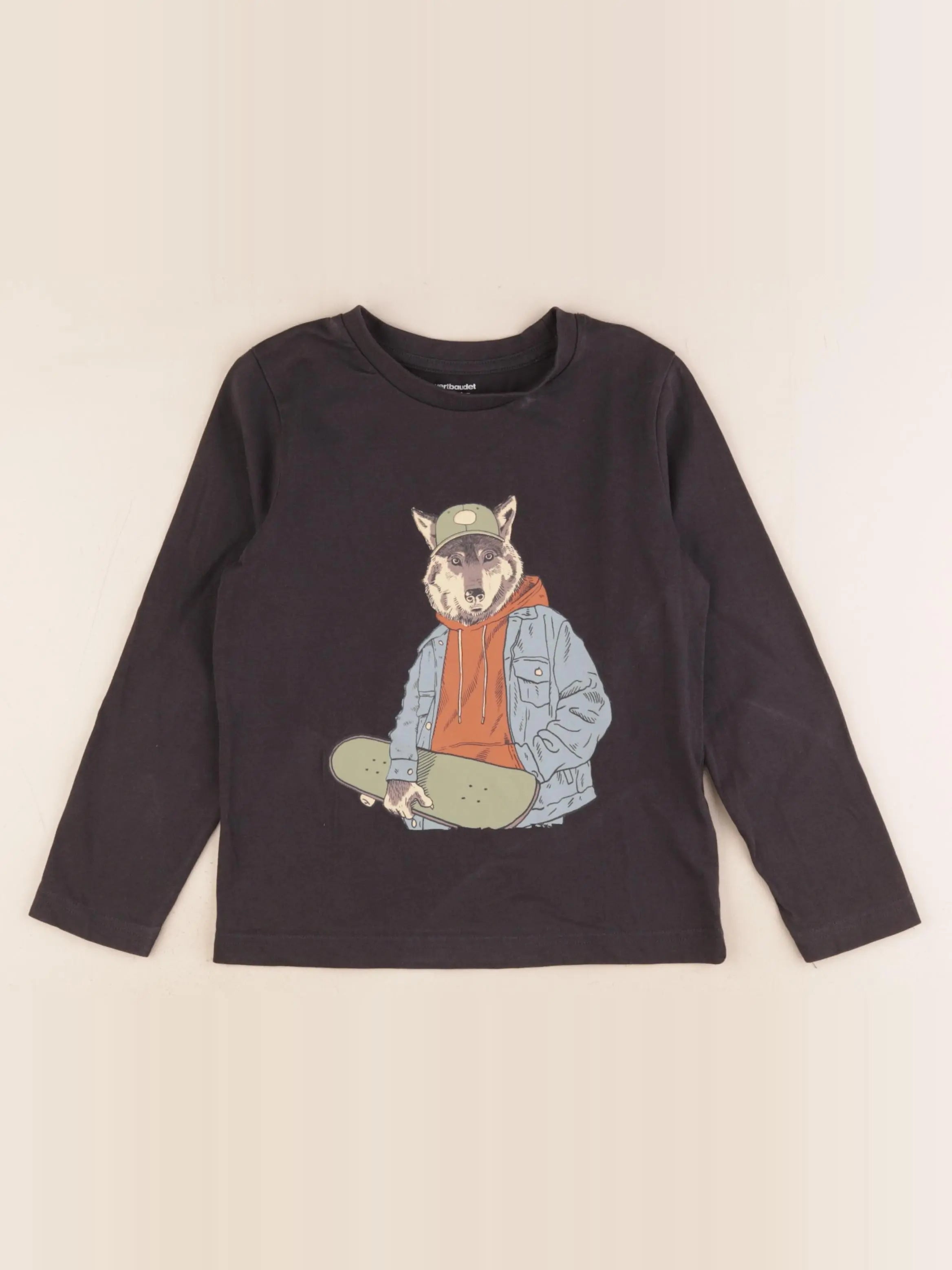 Vertbaudet - tee-shirt gris - 5 ans