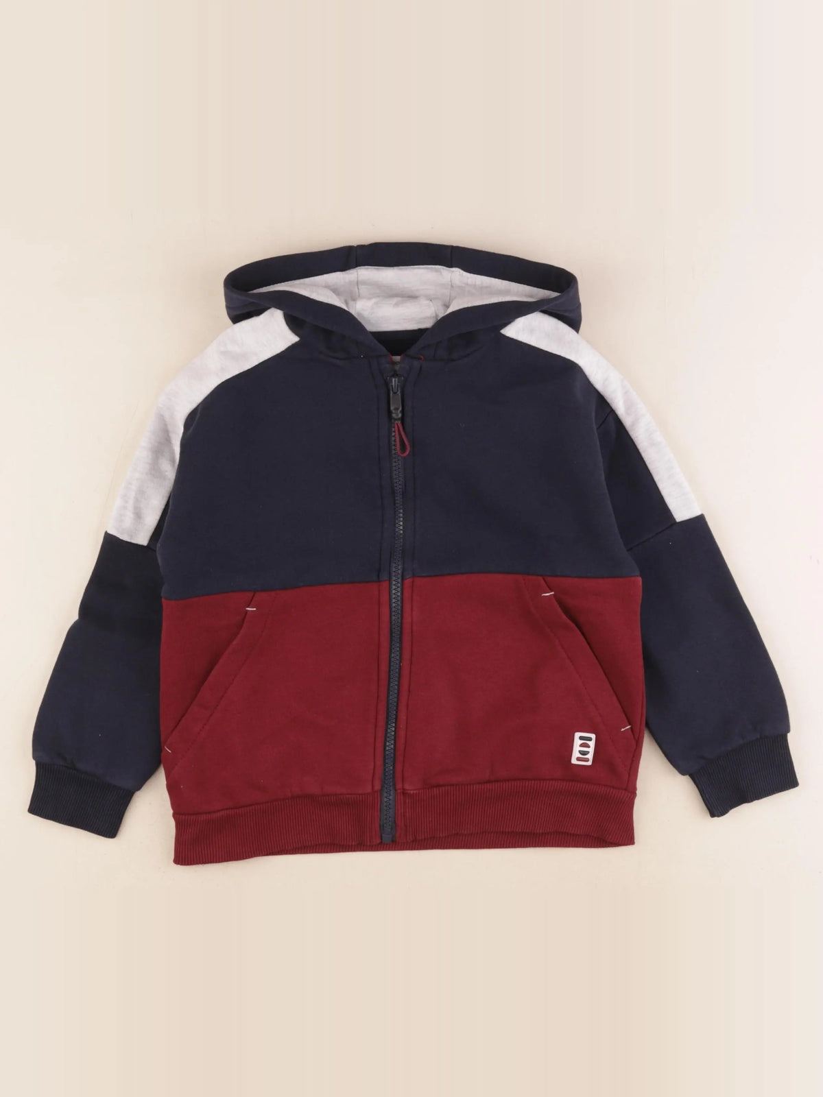 Vertbaudet - sweat bleu, rouge - 6 ans