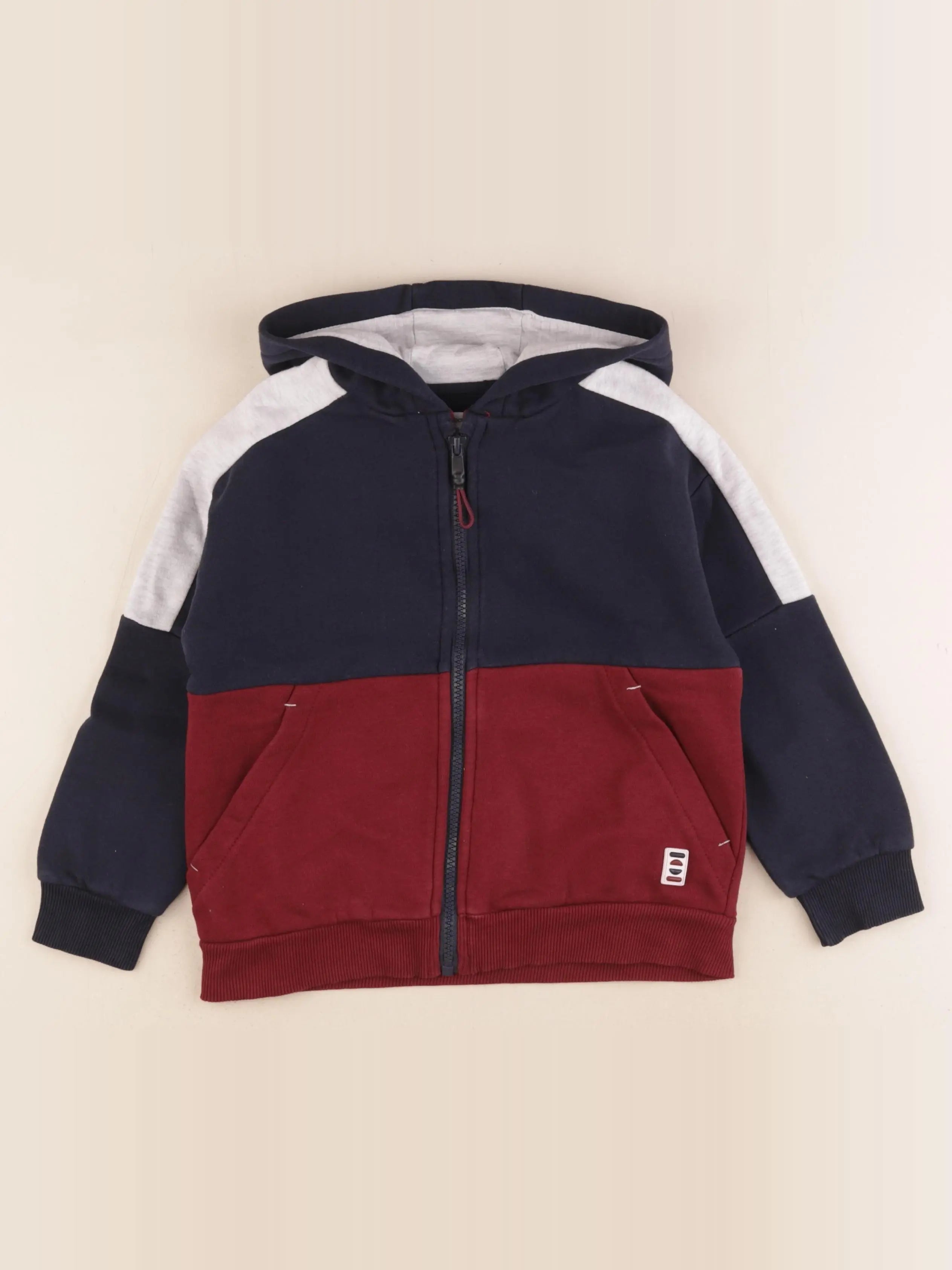 Vertbaudet - sweat bleu, rouge - 6 ans