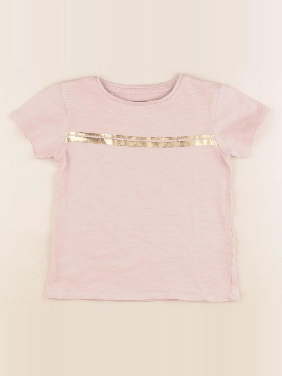 Vertbaudet - tee-shirt rose, or - 4 ans