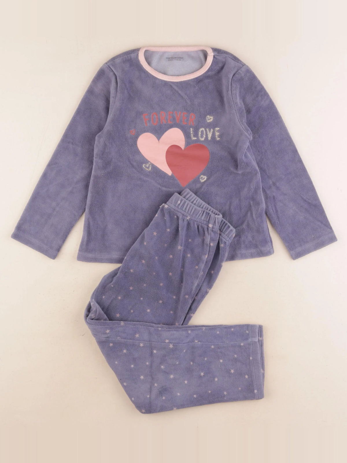 Vertbaudet - pyjama velours bleu - 6 ans