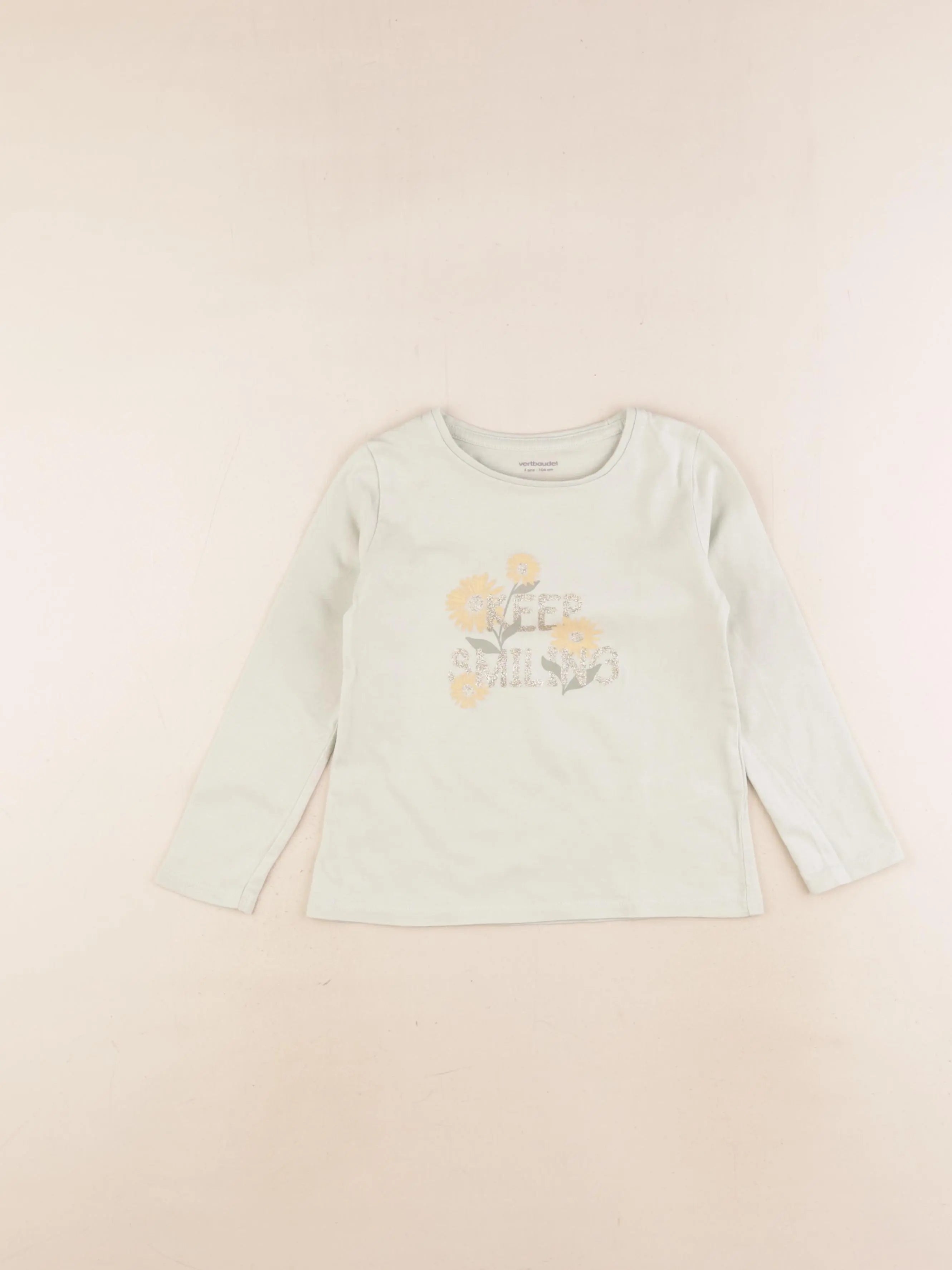 Vertbaudet - tee-shirt vert - 4 ans