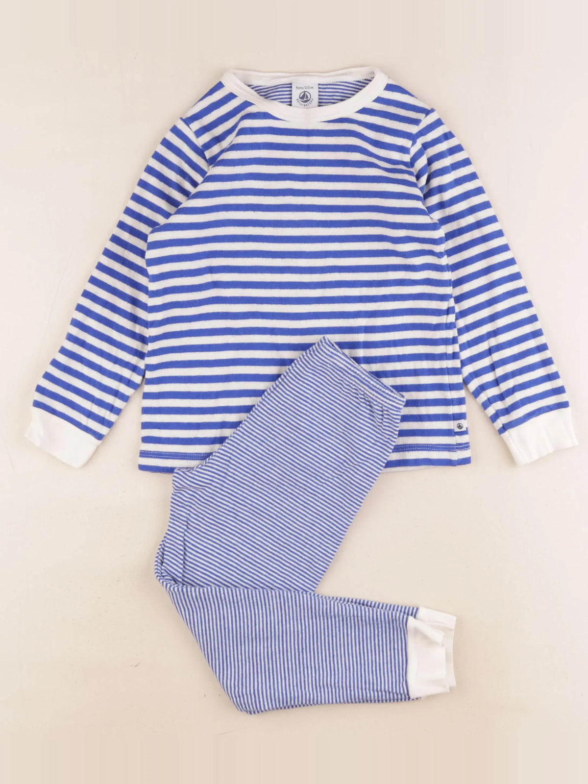 Petit Bateau - pyjama coton bleu - 5 ans