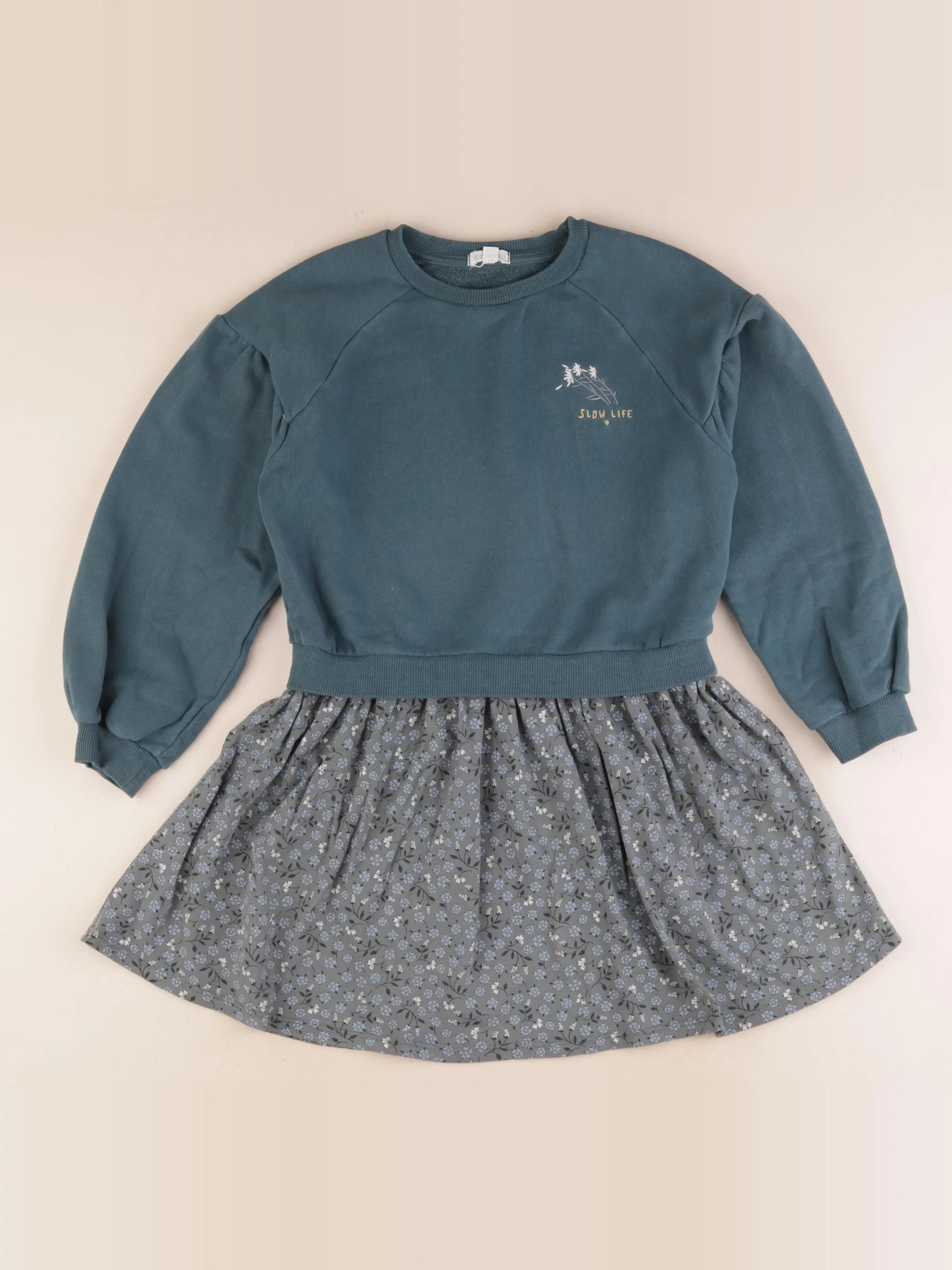 Vertbaudet - robe vert - 8 ans