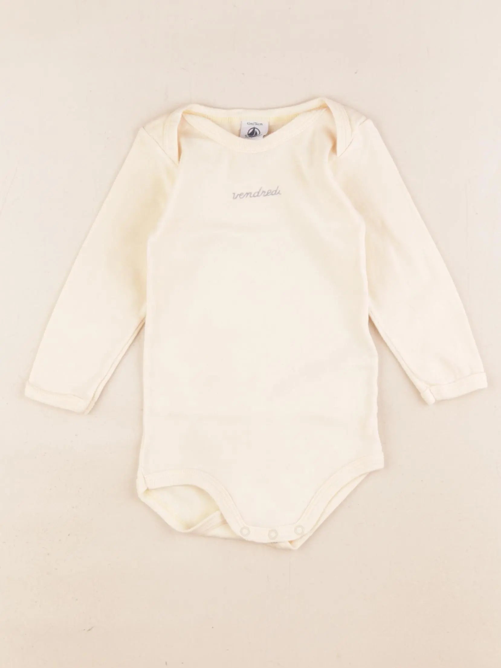 Petit Bateau - body jaune - 12 mois