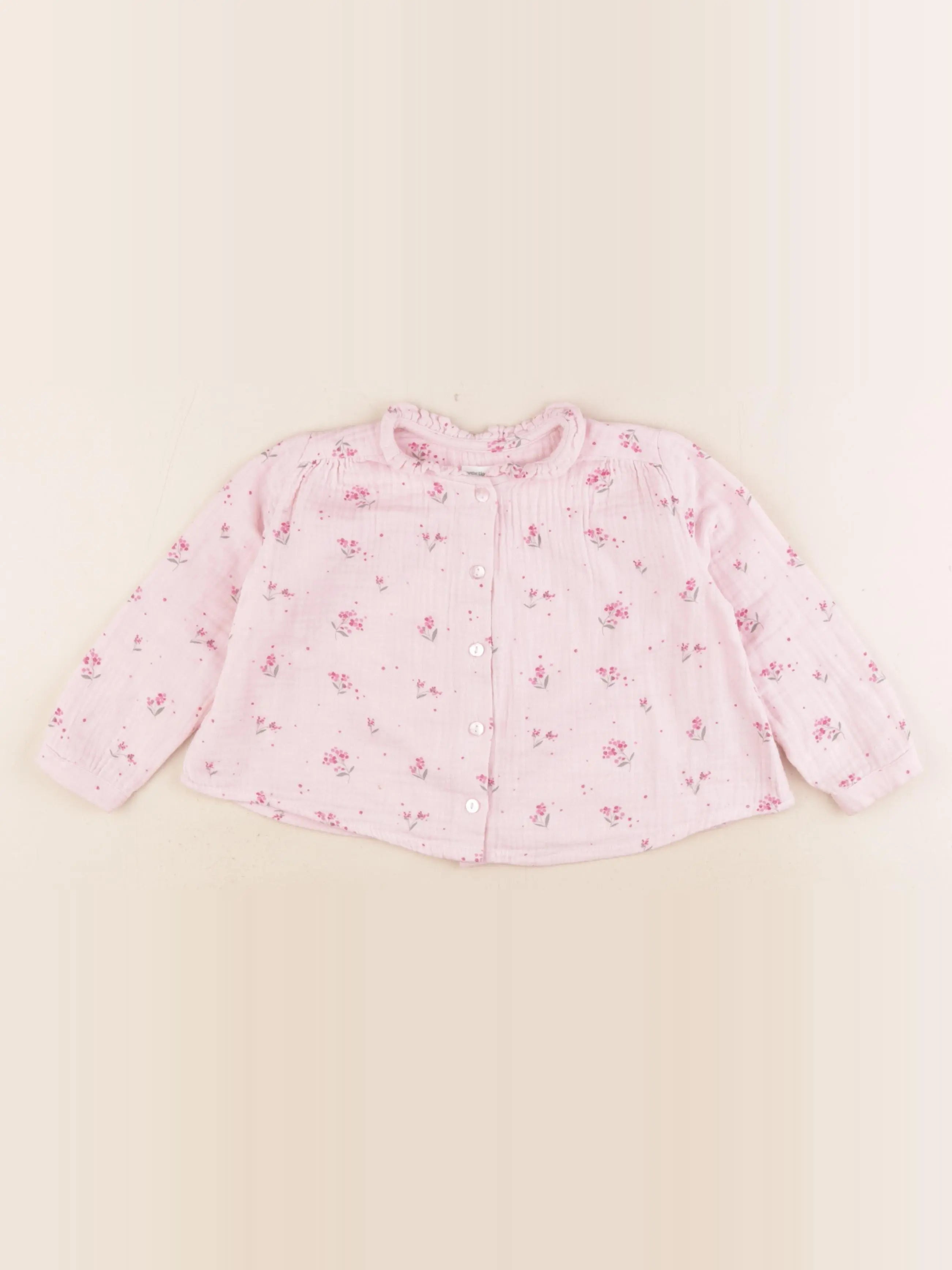 Vertbaudet - chemise rose - 2 ans