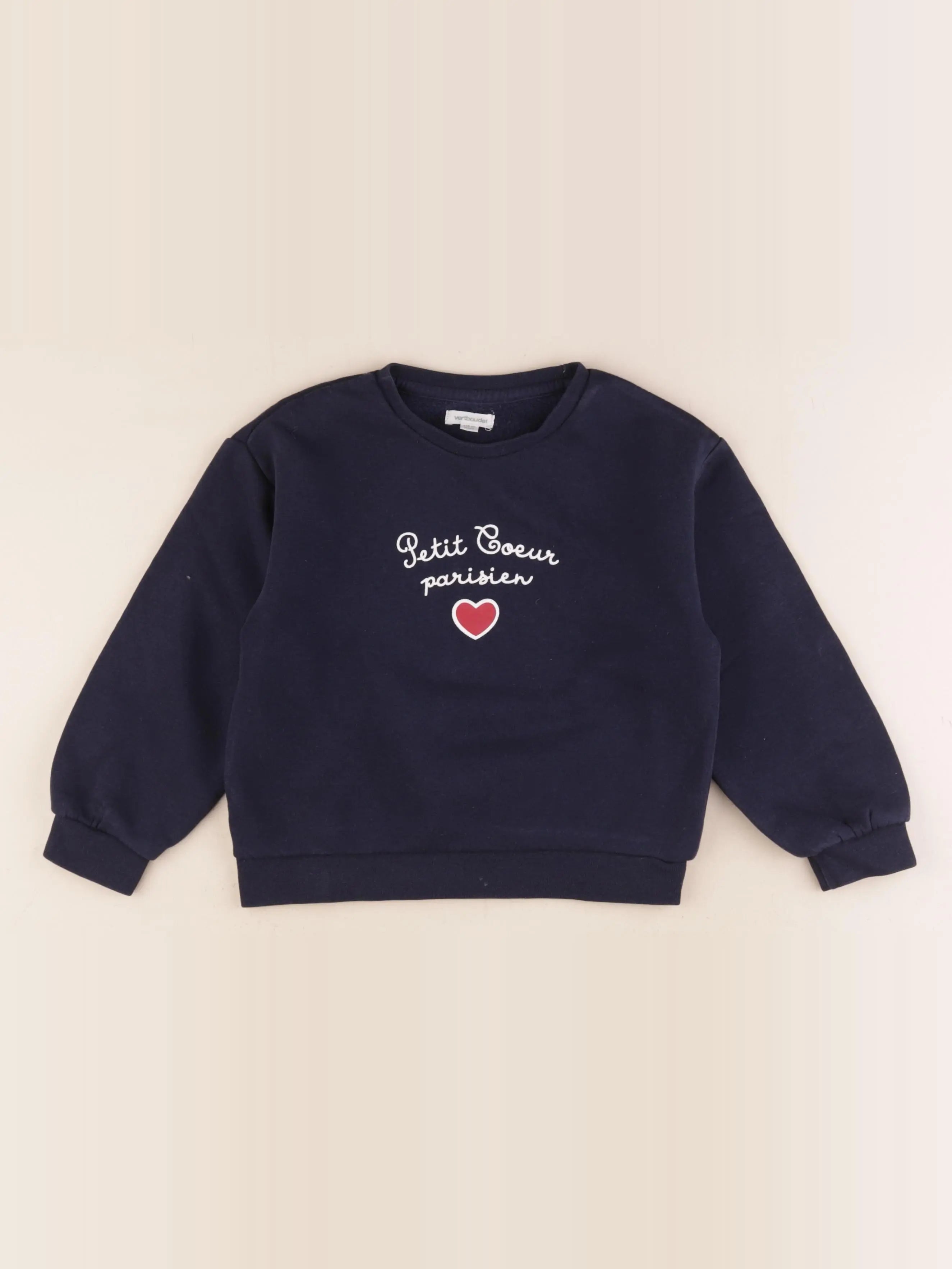 Vertbaudet - sweat bleu - 6 ans