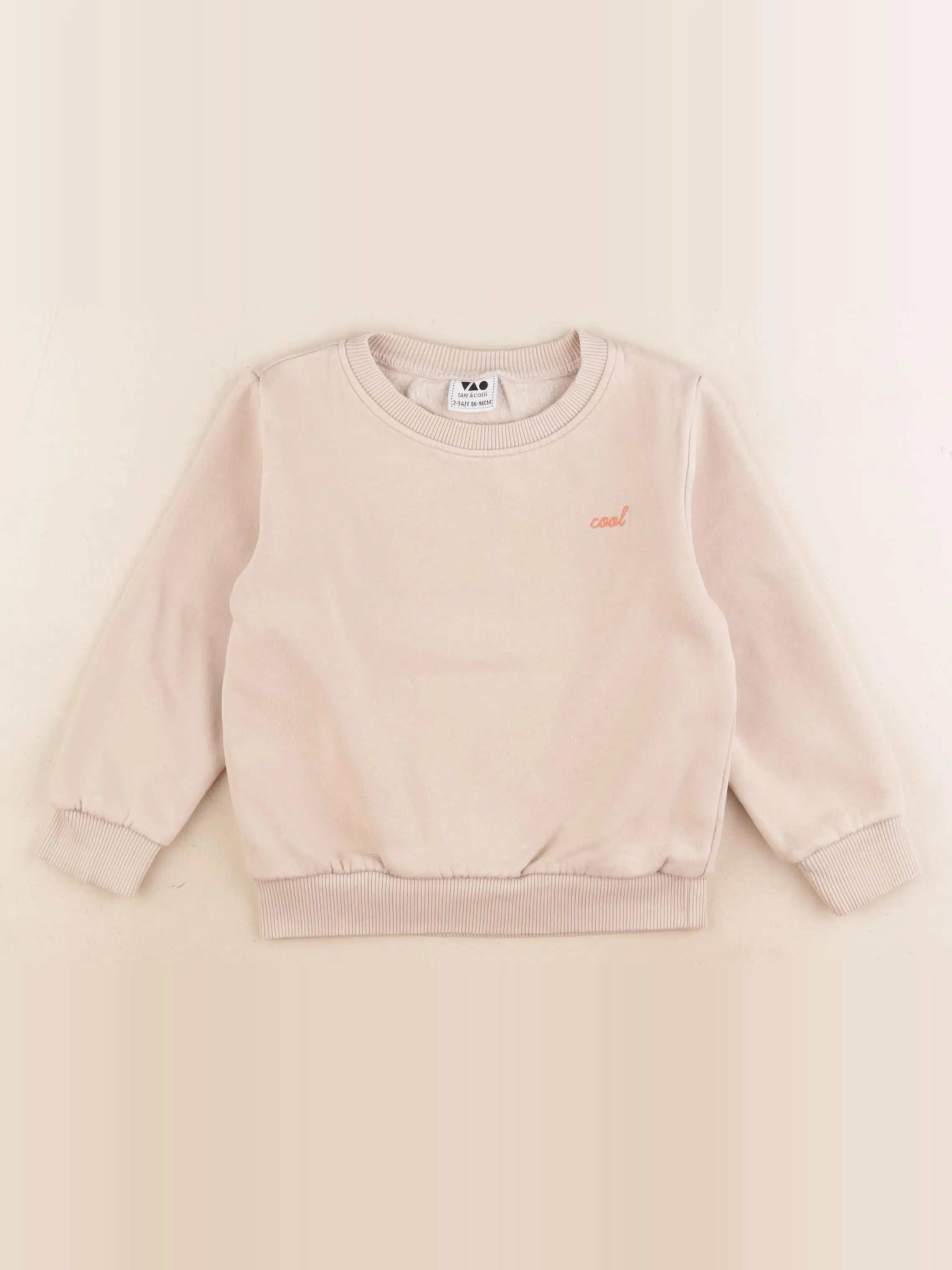 Tape à l'oeil - sweat beige - 2/3 ans