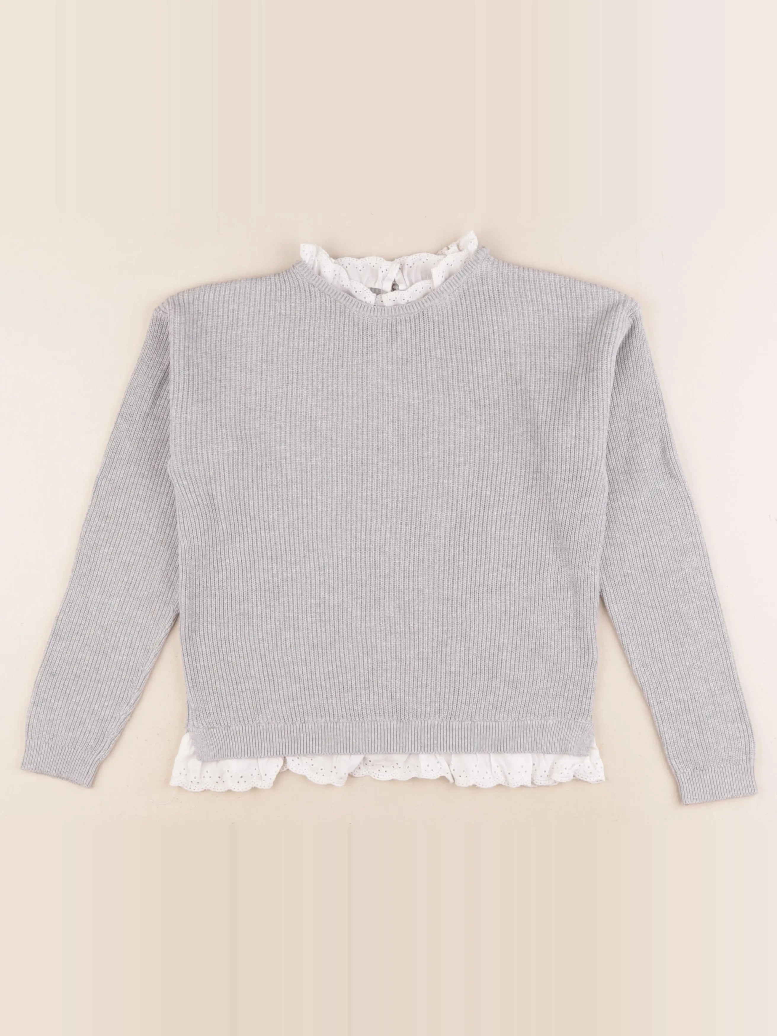 Vertbaudet - pull gris - 8 ans