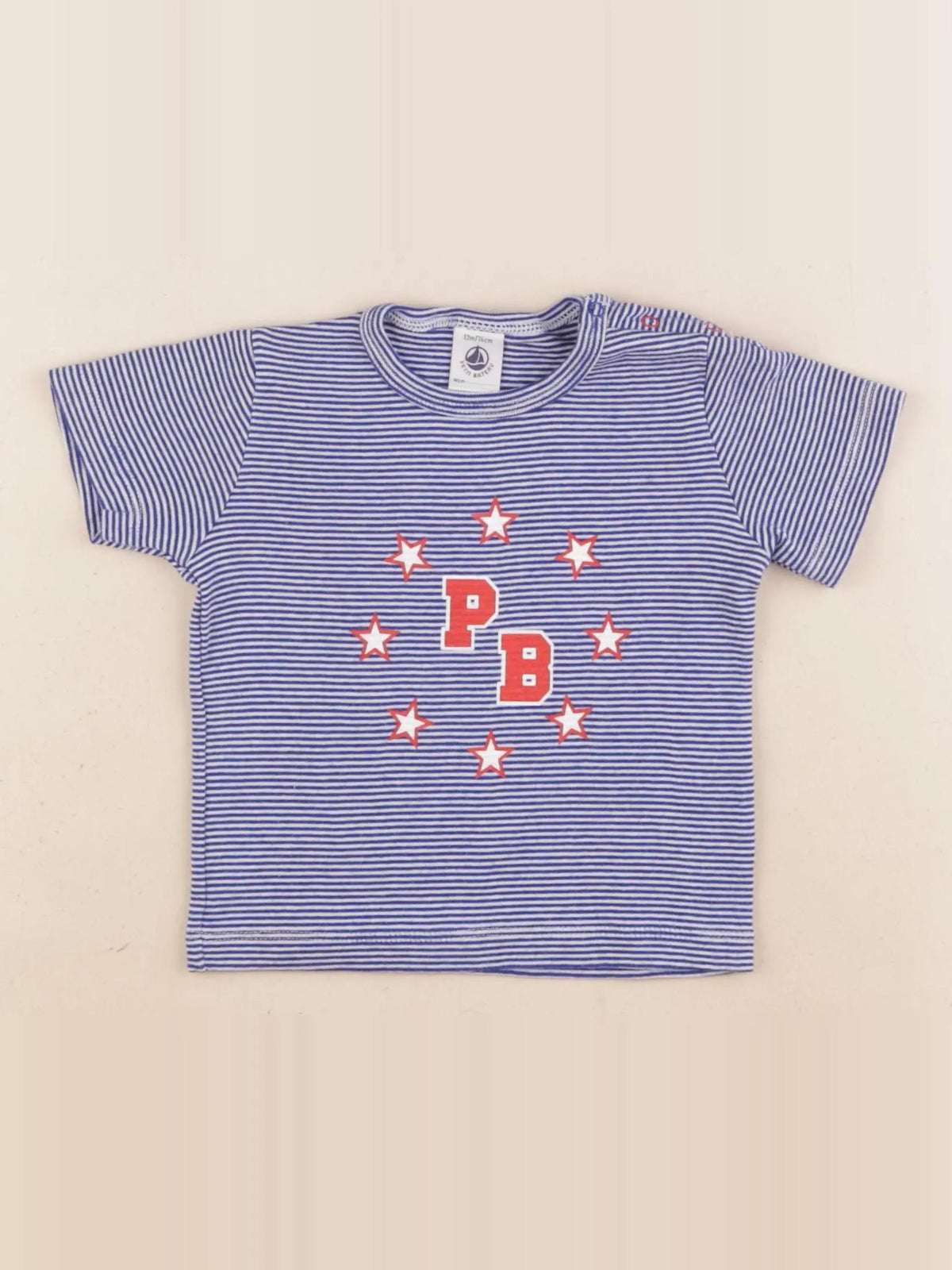 Petit Bateau - tee-shirt bleu - 12 mois