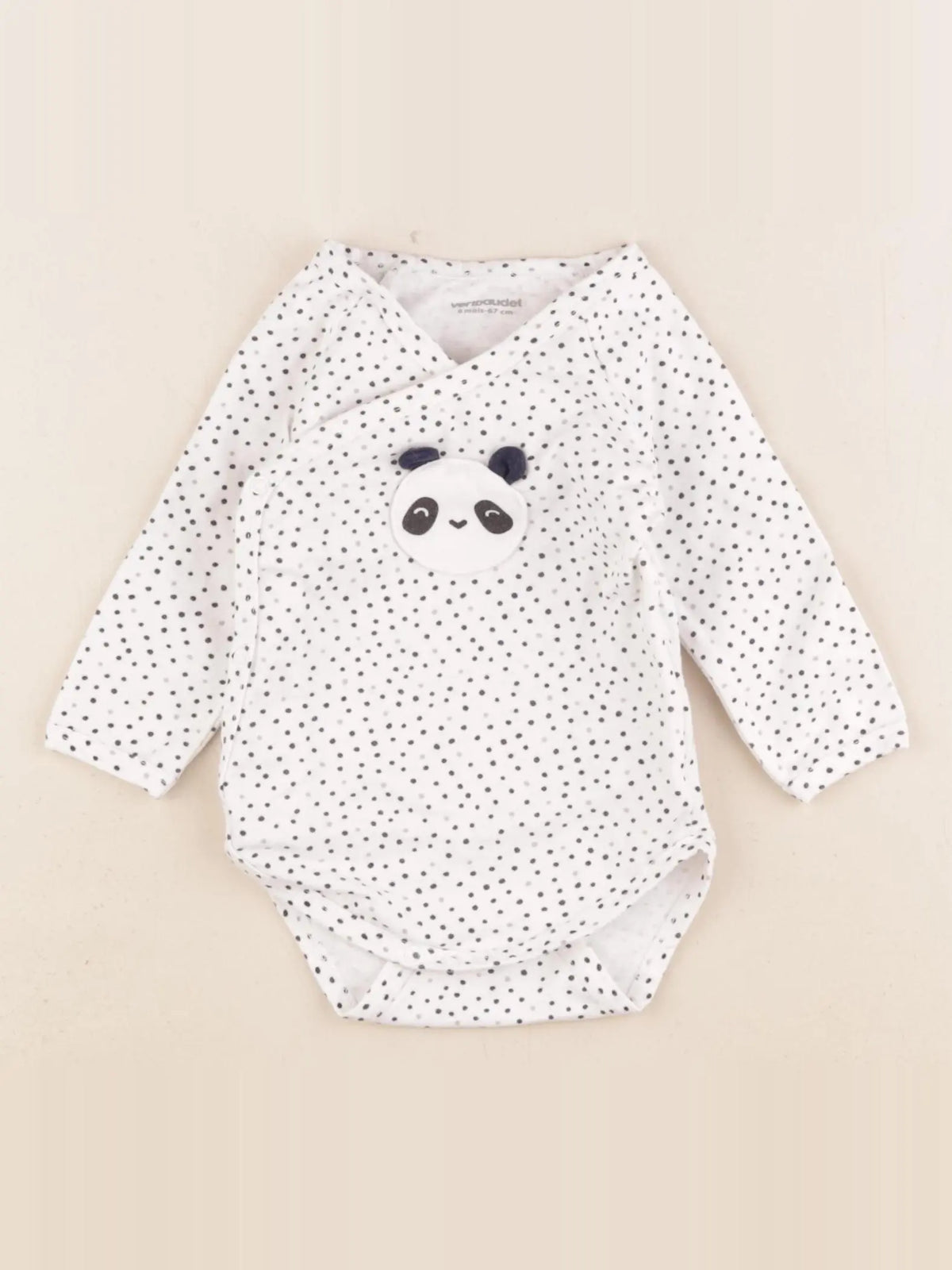 Vertbaudet - body blanc, bleu - 6 mois