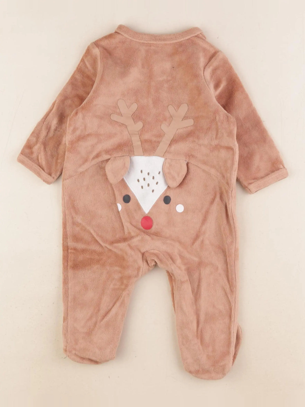 Vertbaudet - pyjama velours marron - 6 mois