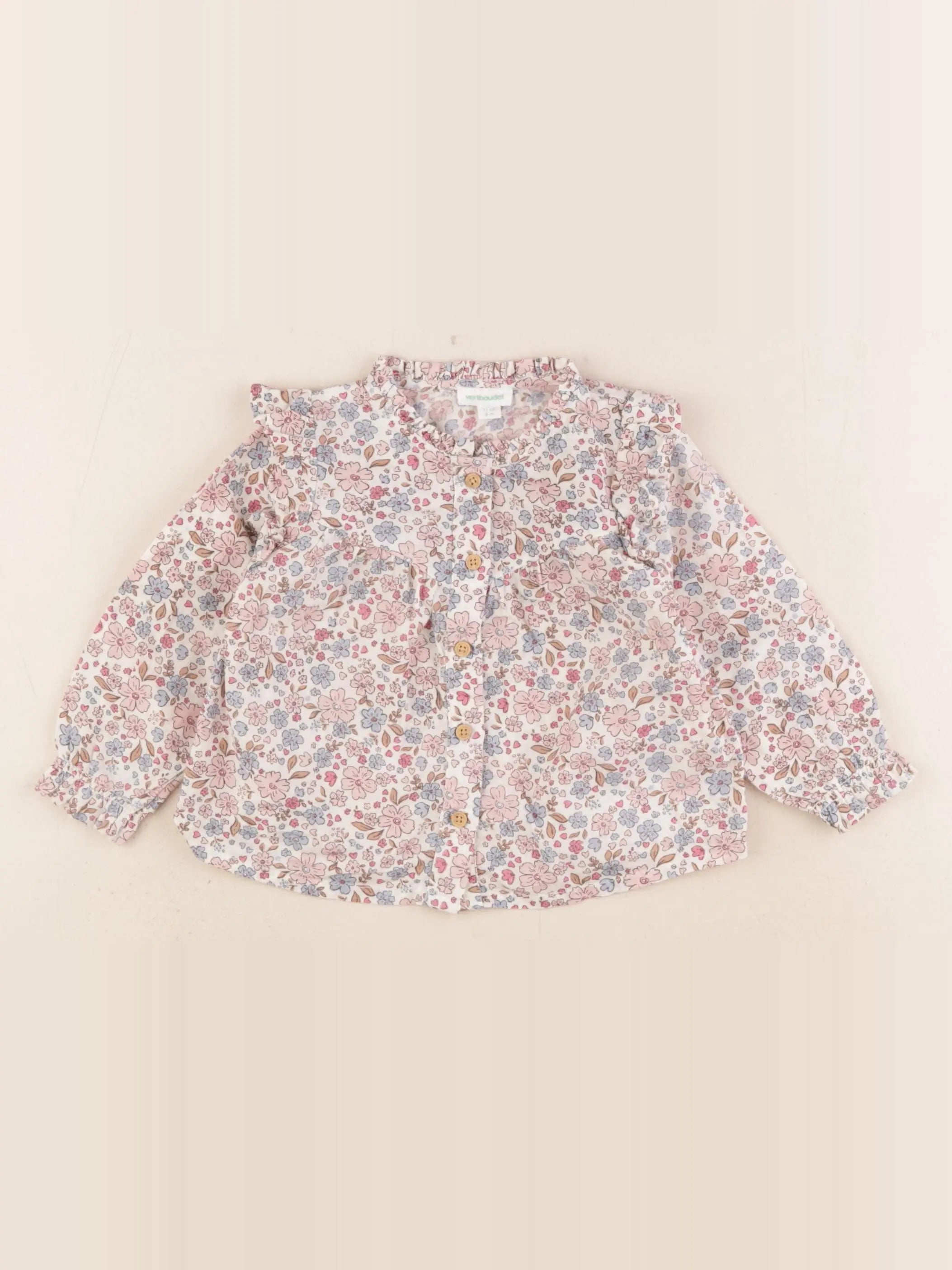 Vertbaudet - blouse rose - 9 mois