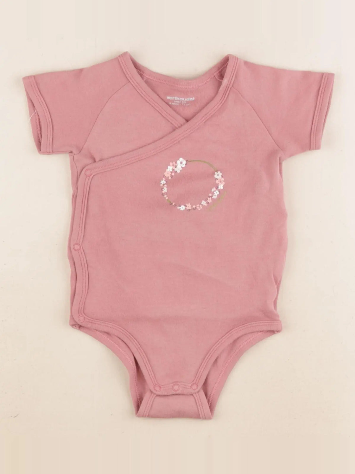 Vertbaudet - body rose - 9 mois