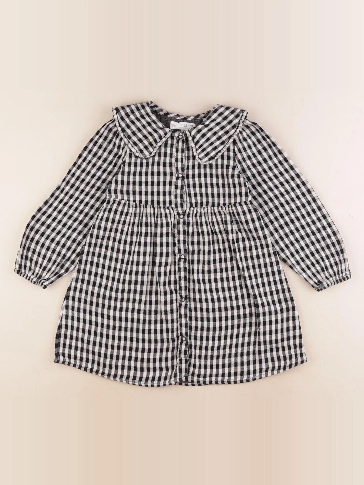 Zara - robe blanc, noir - 4/5 ans