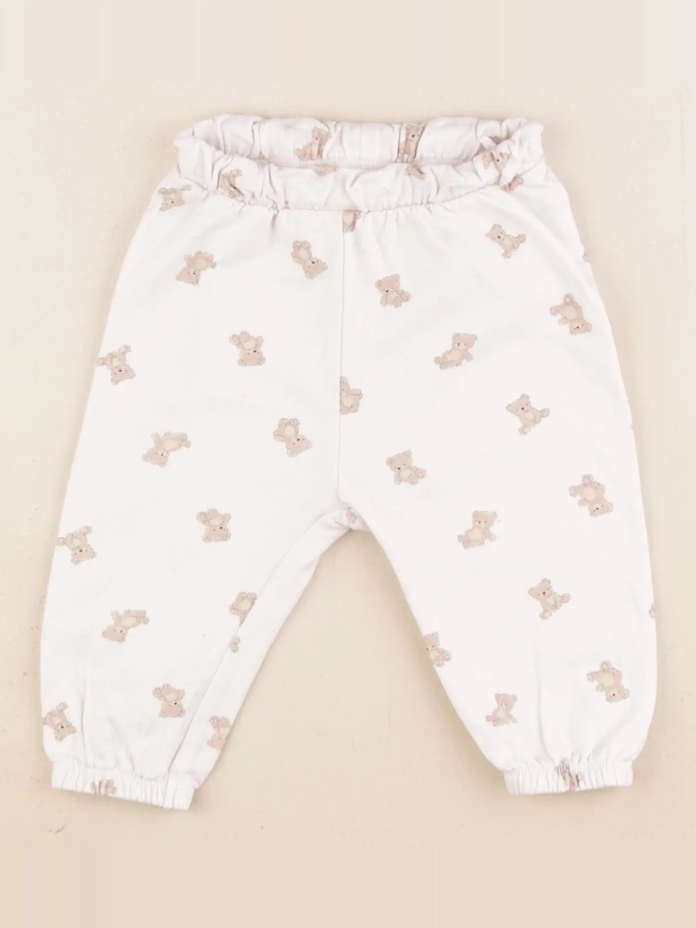 H&M - jogging blanc, marron - 4/6 mois