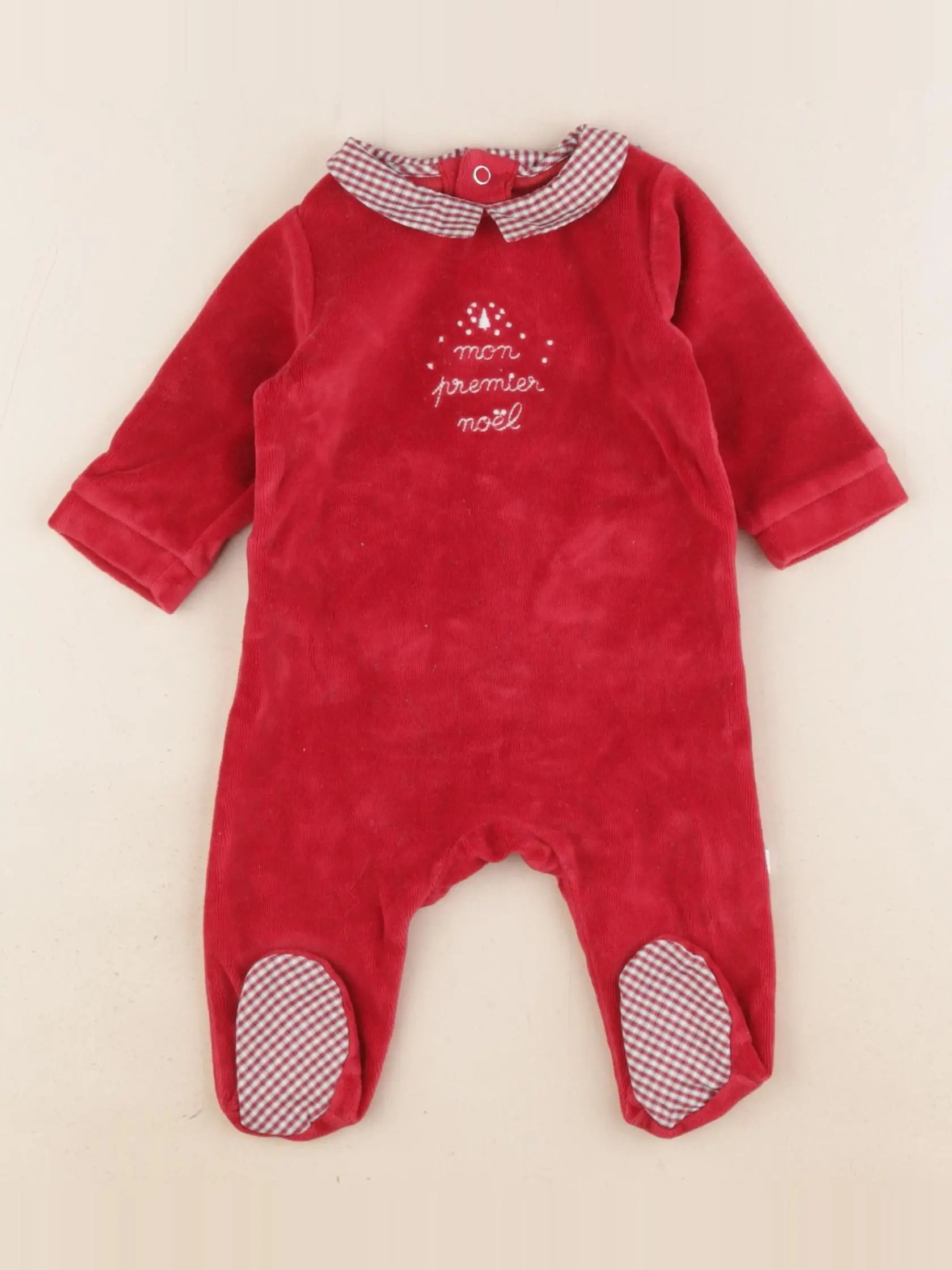 Jacadi - pyjama velours rouge - 3 mois
