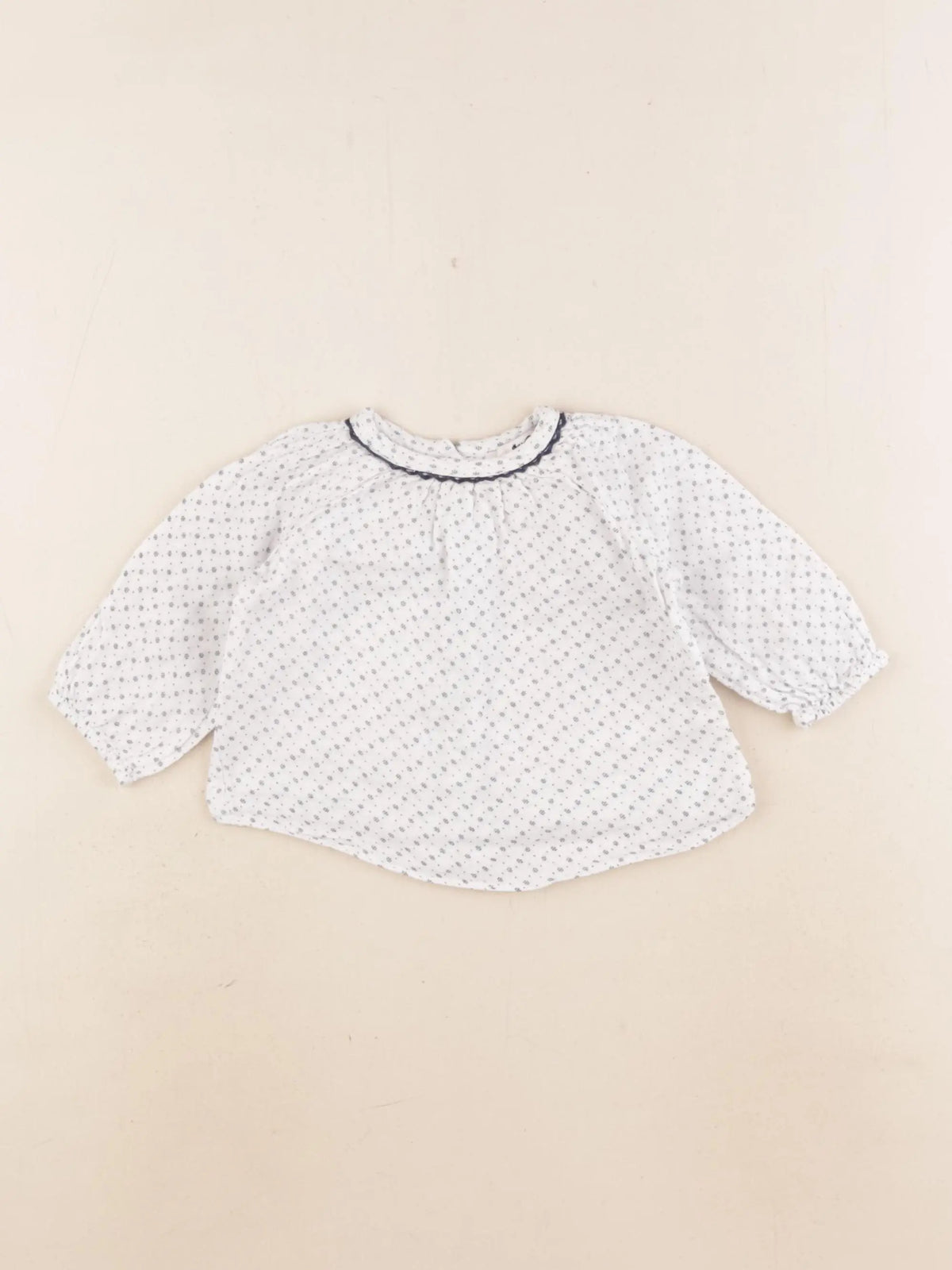 Cyrillus - blouse blanc, bleu - 3 mois