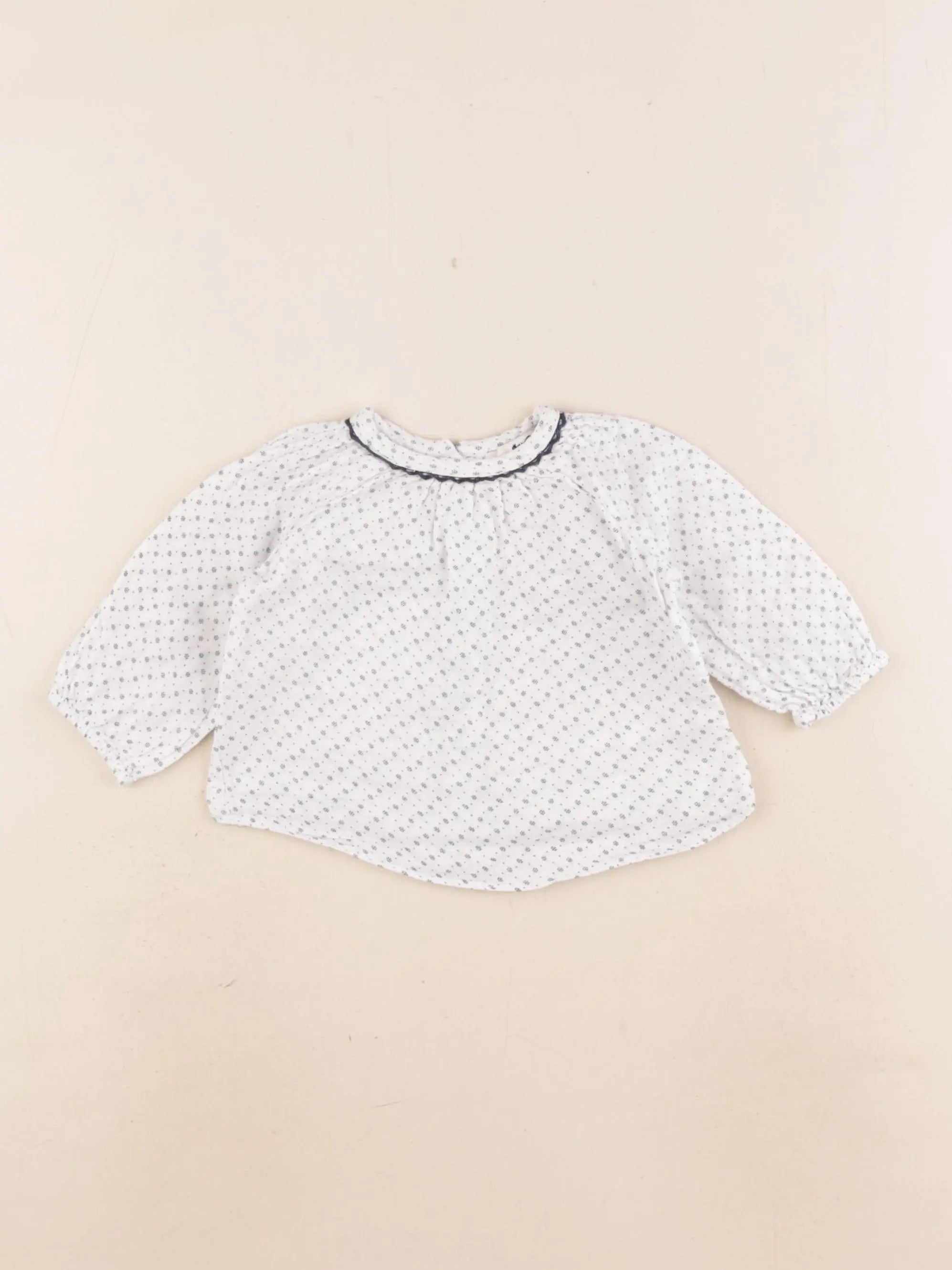 Cyrillus - blouse blanc, bleu - 3 mois