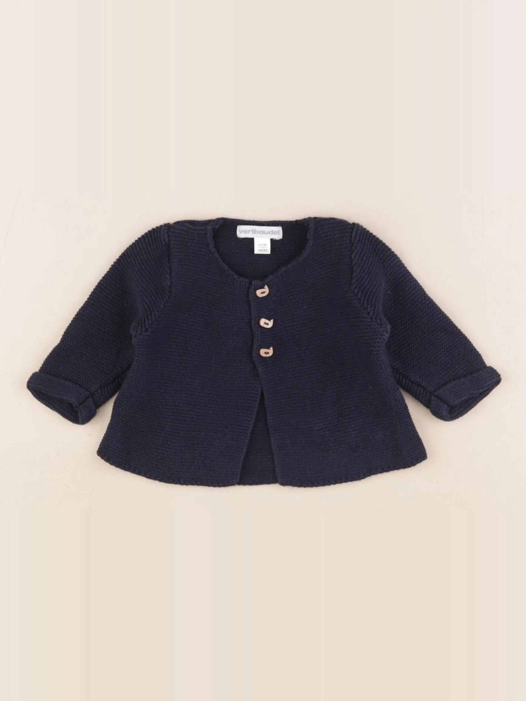Vertbaudet - gilet bleu - 1 mois