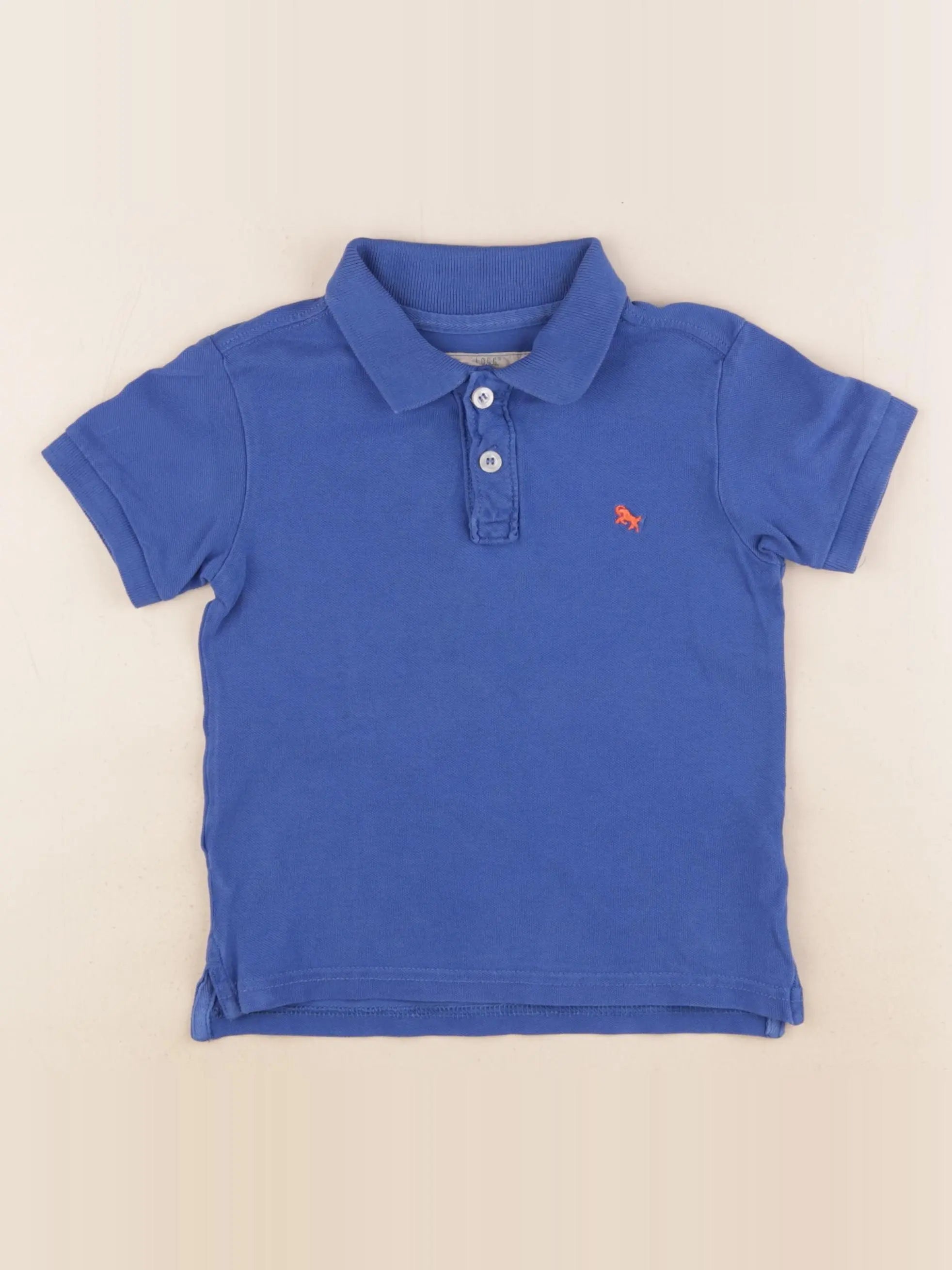 H&M - polo bleu - 2/4 ans