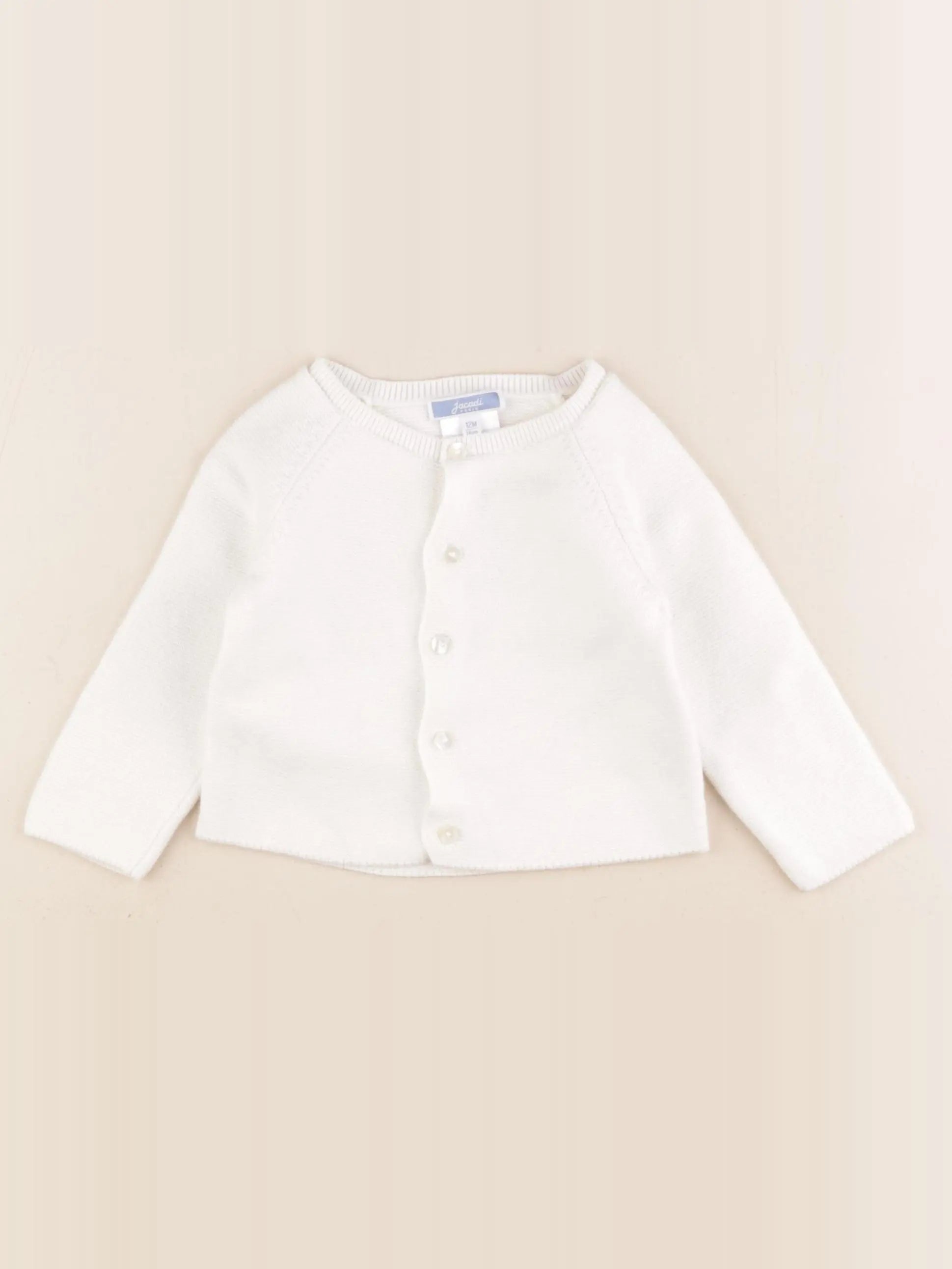 Jacadi - gilet blanc - 12 mois