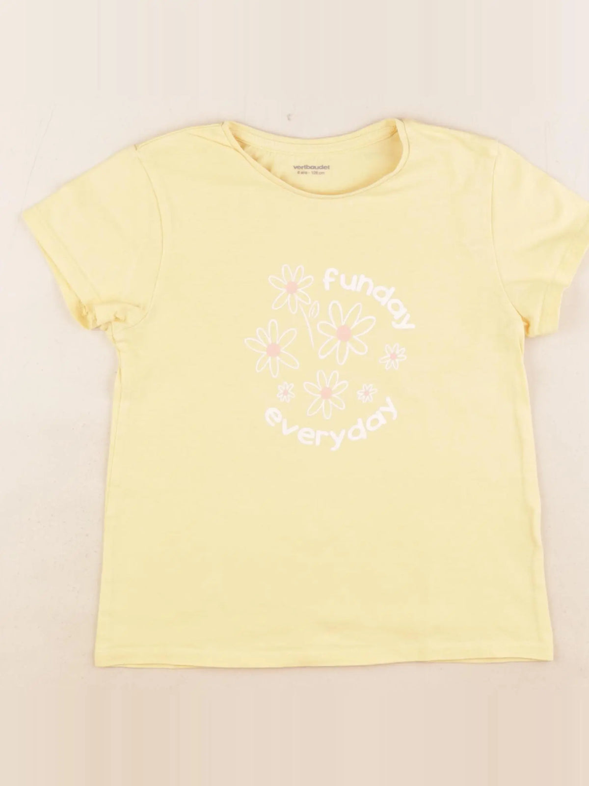 Vertbaudet - tee-shirt jaune - 8 ans