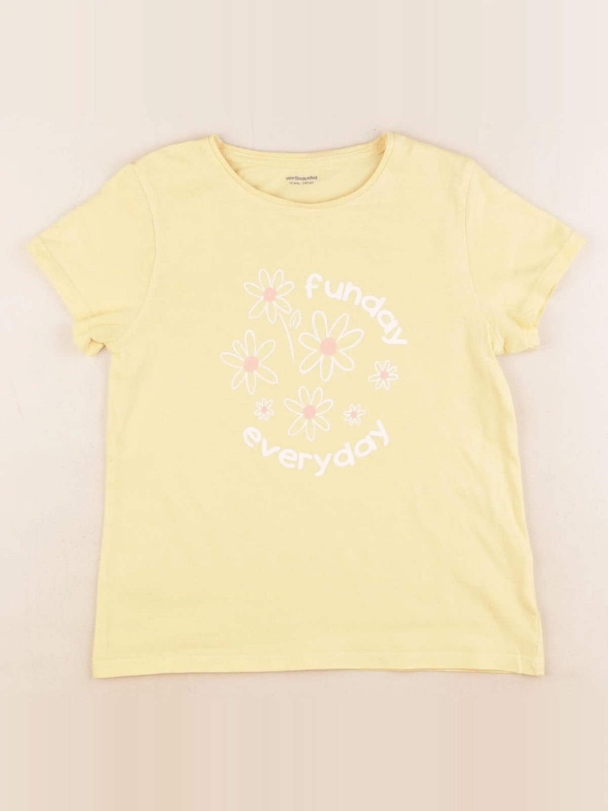 Vertbaudet - tee-shirt jaune - 10 ans