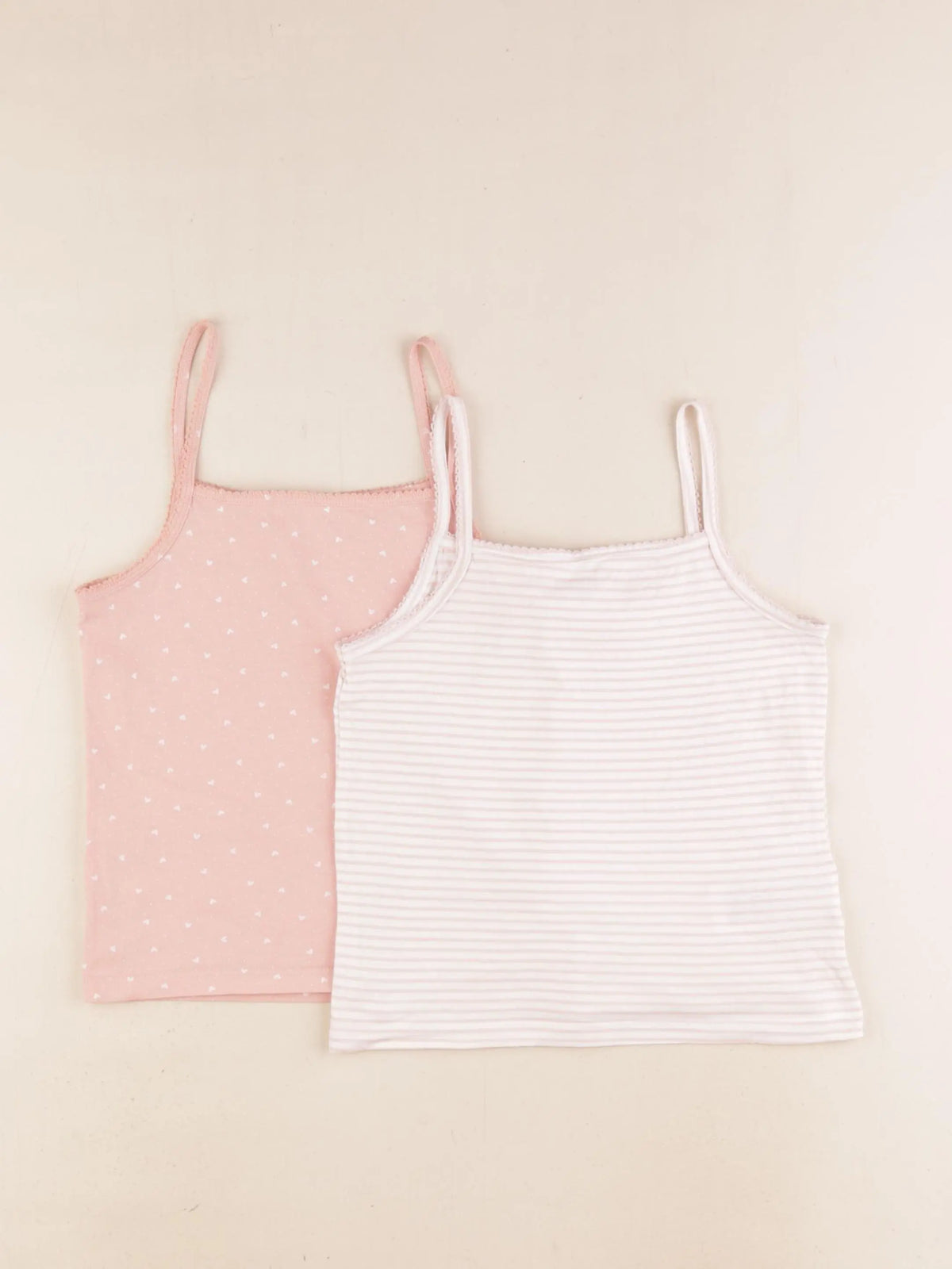 Vertbaudet - lot de 2 maillots de corps blanc, rose - 6 ans