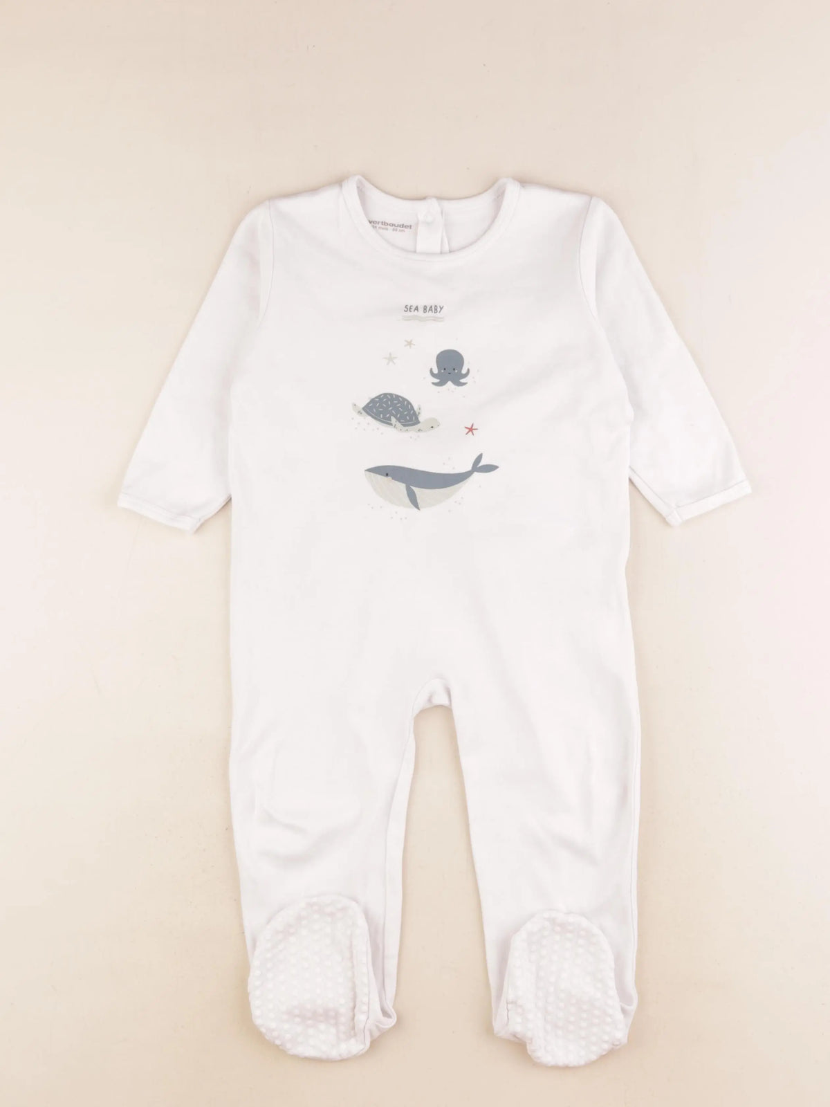 Vertbaudet - pyjama coton blanc - 24 mois