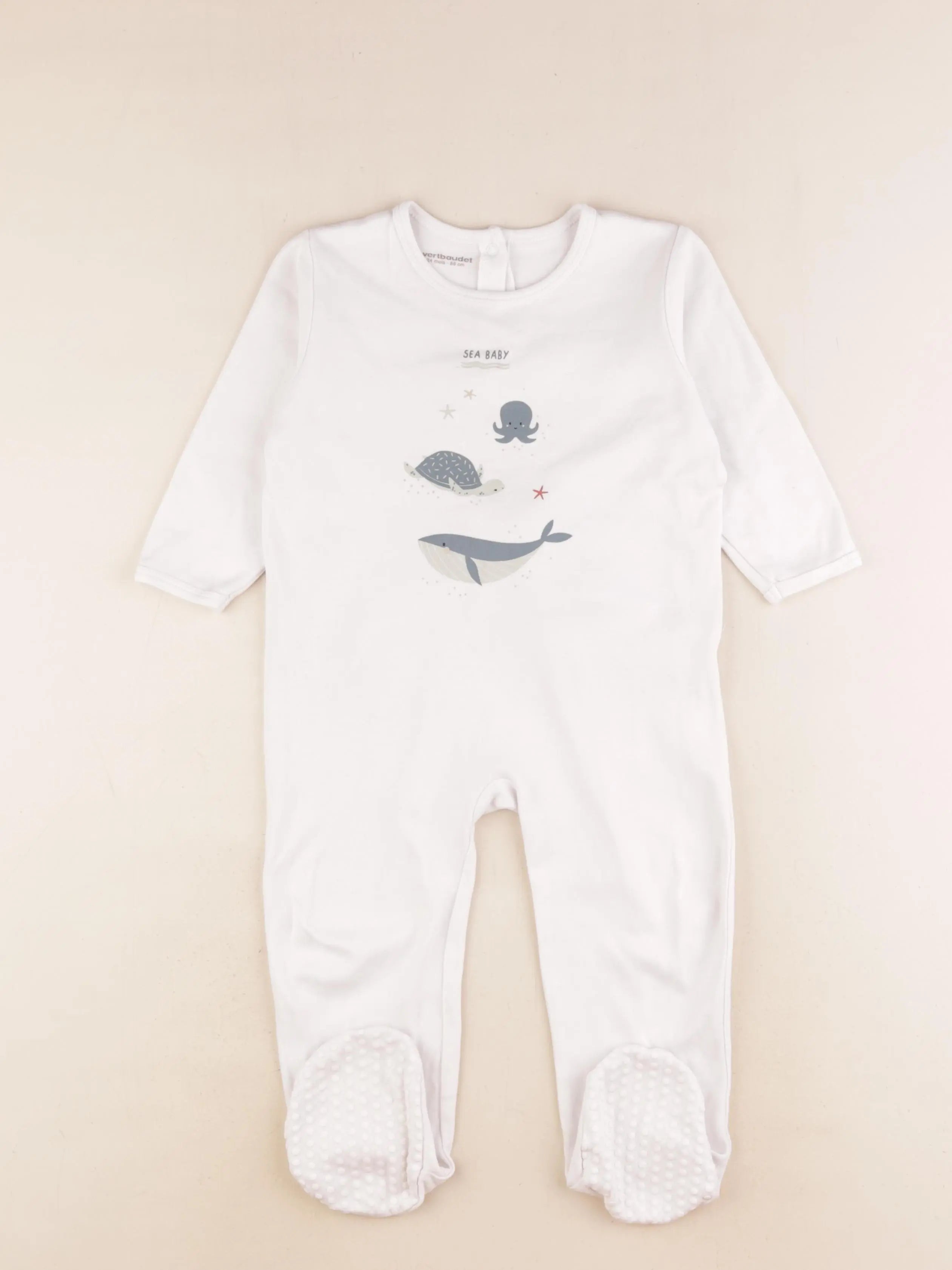 Vertbaudet - pyjama coton blanc - 24 mois
