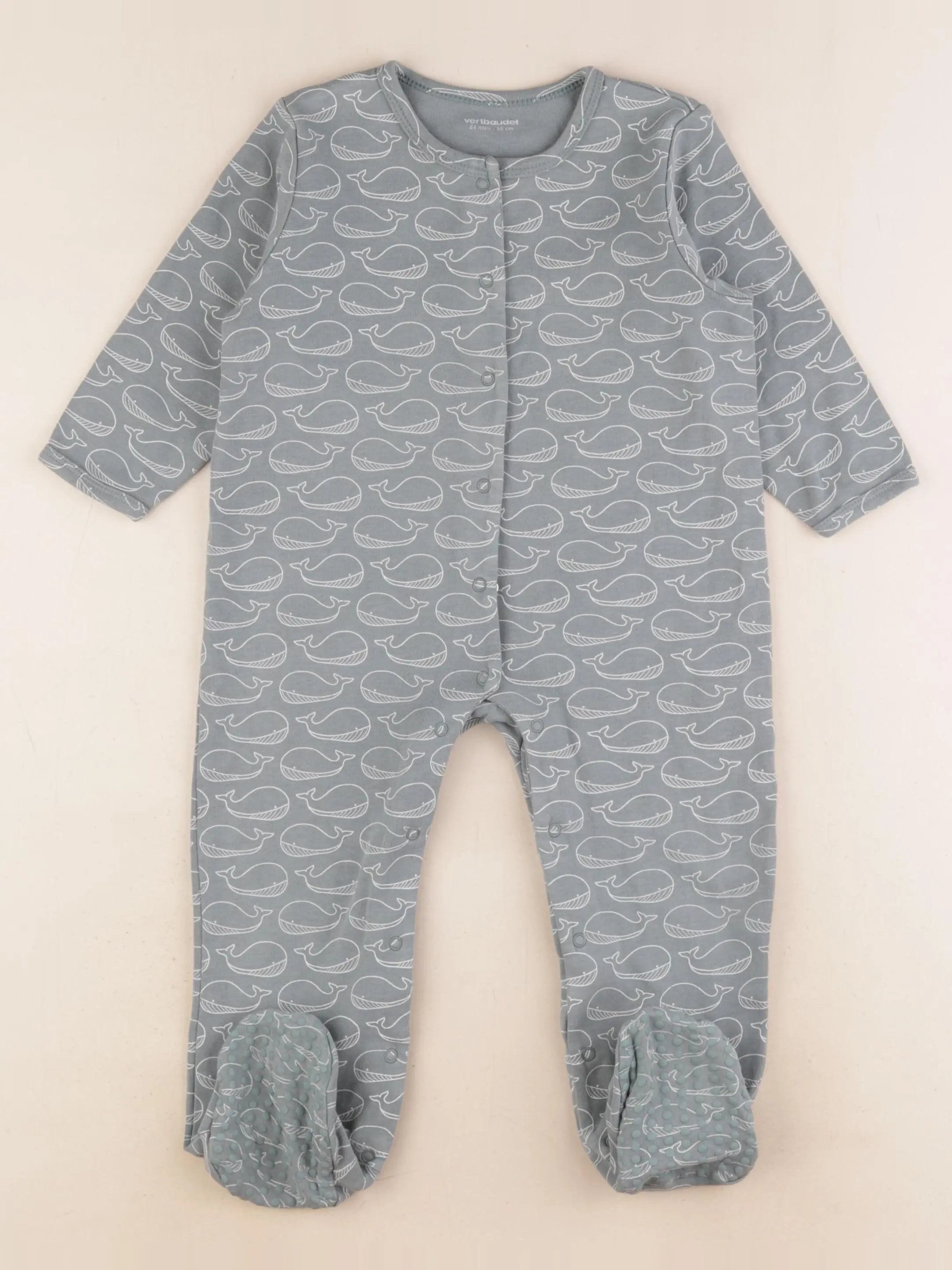 Vertbaudet - pyjama coton bleu - 24 mois