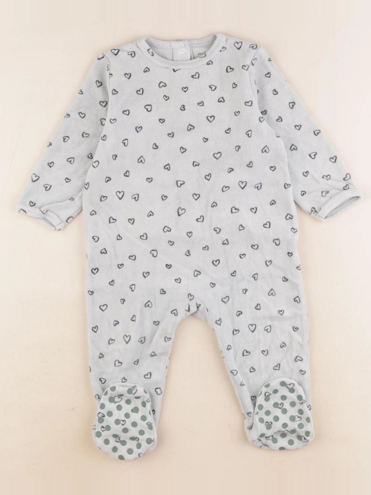 Vertbaudet - pyjama velours bleu - 12 mois