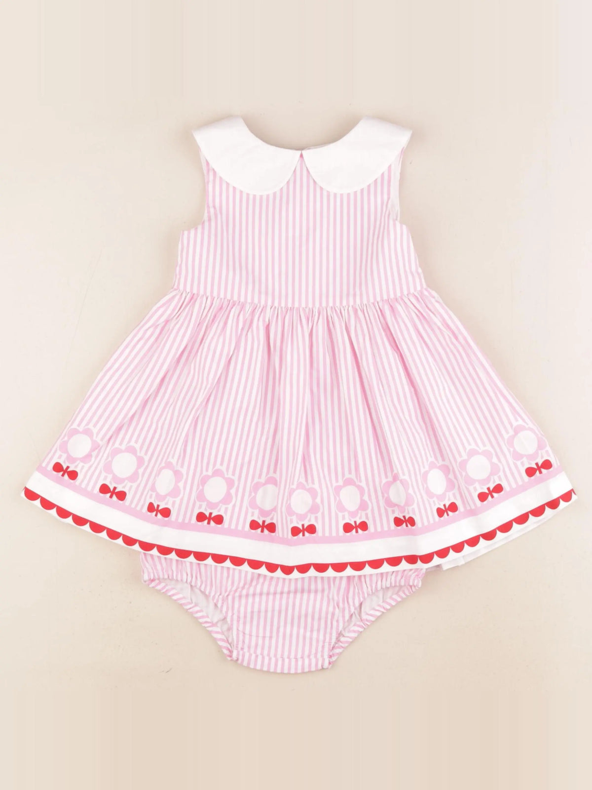 Jacadi - robe blanc, rose - 18 mois