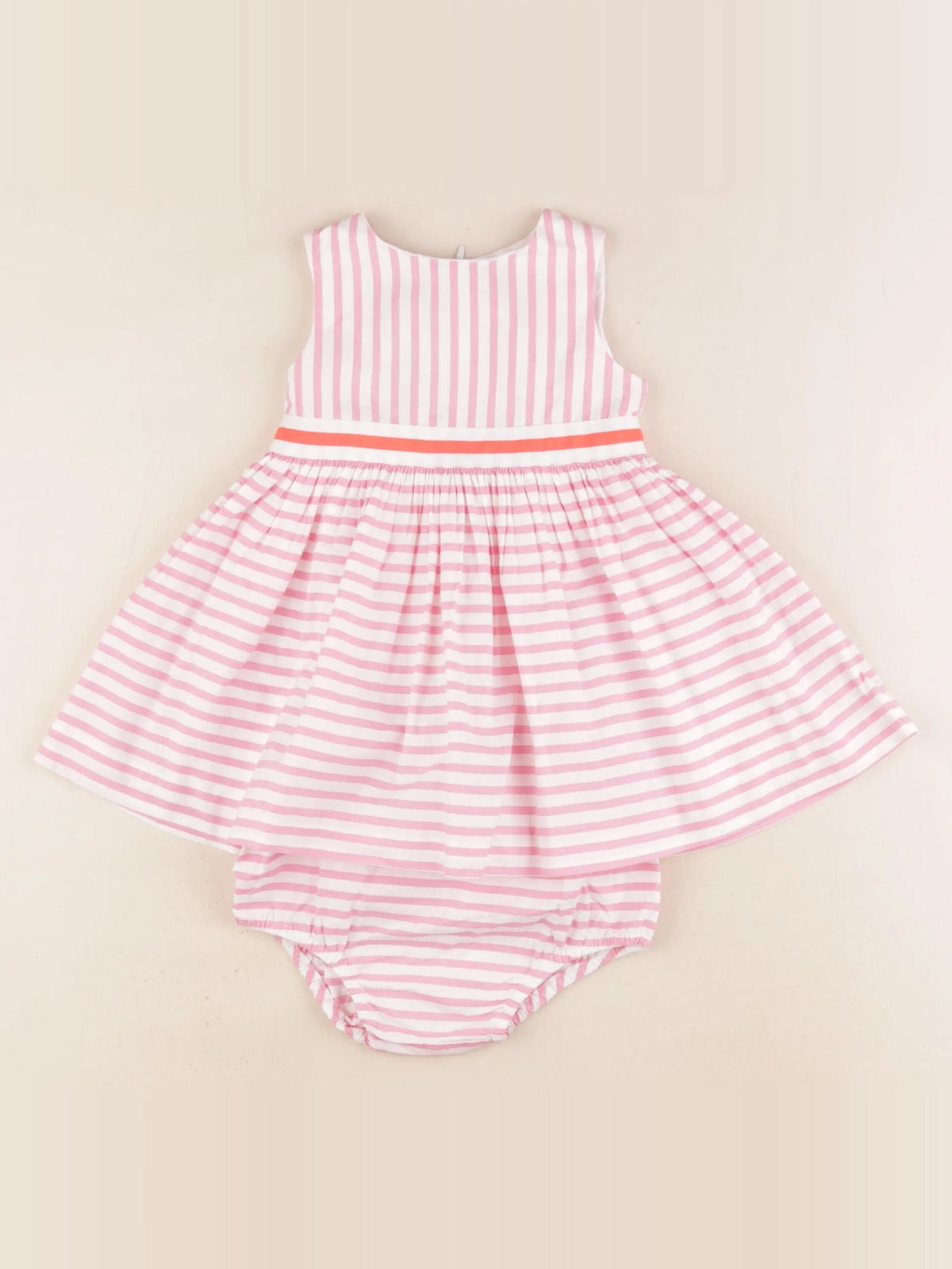 Jacadi - robe blanc, rose - 12 mois