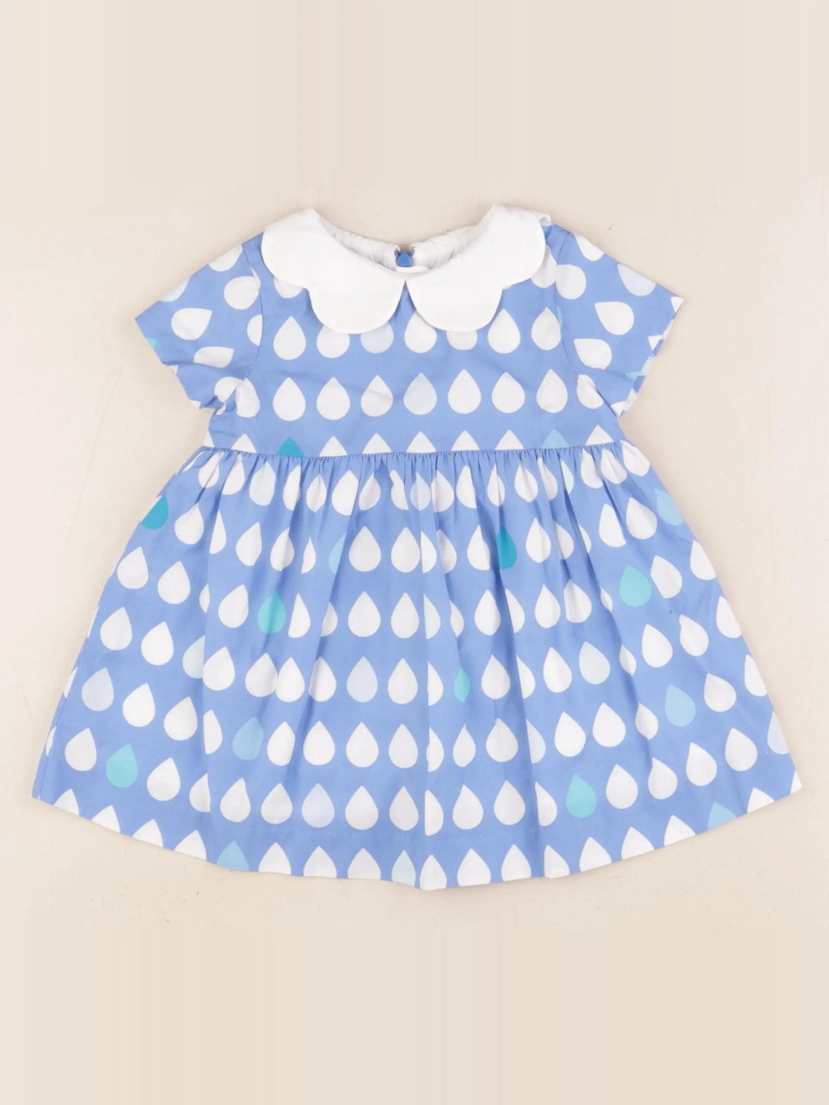 Jacadi - robe blanc, bleu - 6 mois