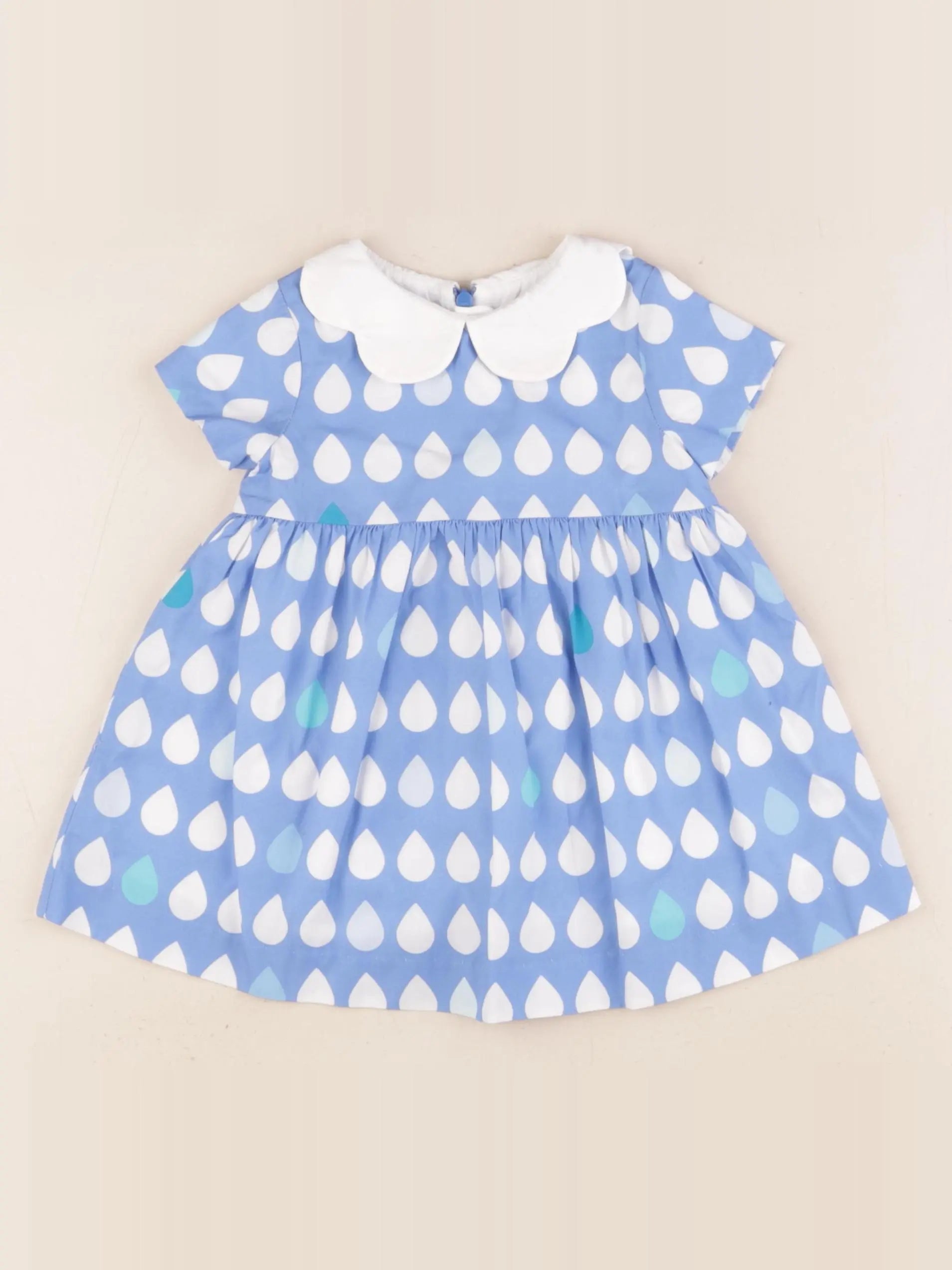 Jacadi - robe blanc, bleu - 6 mois