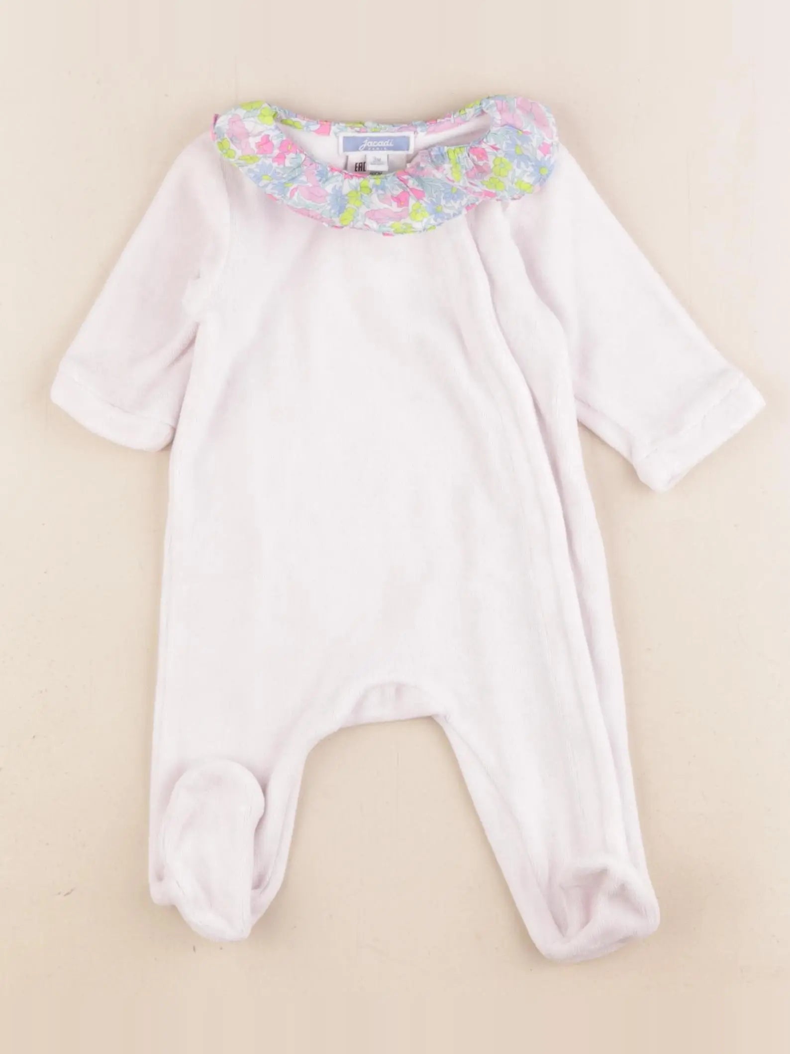 Jacadi - pyjama liberty velours rose - 3 mois