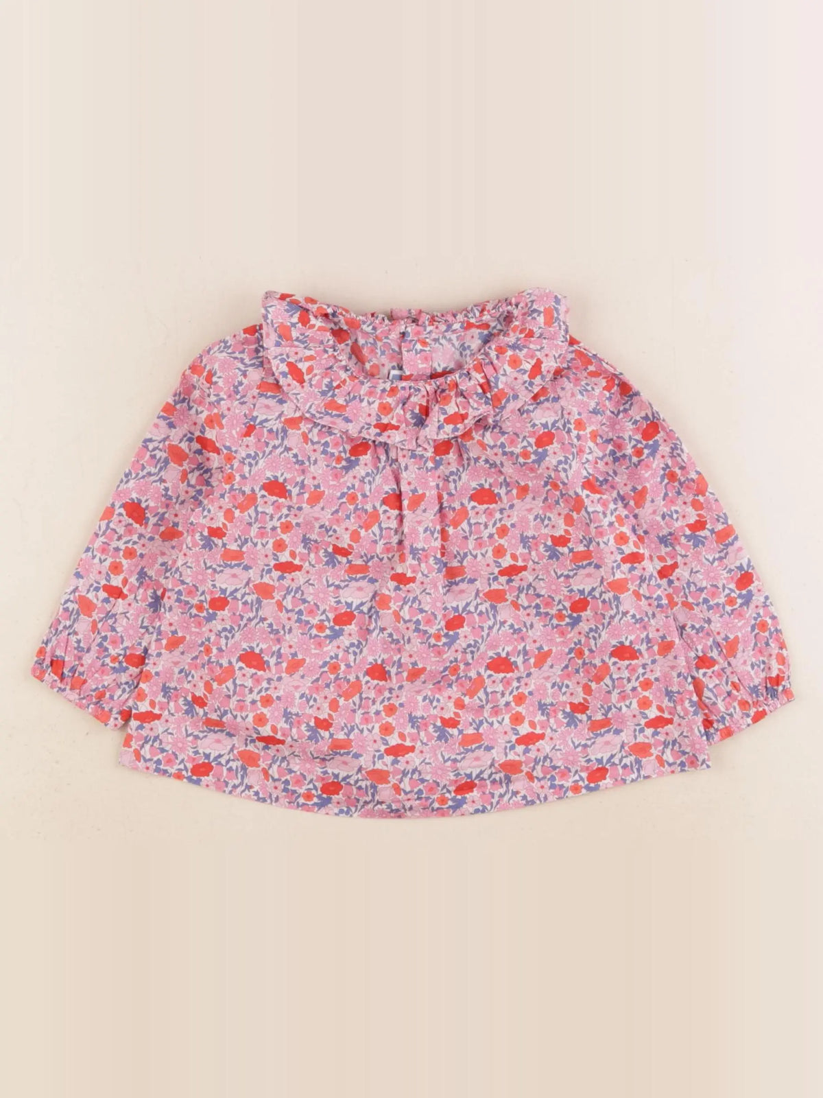 Jacadi - blouse liberty rose, rouge - 1 an
