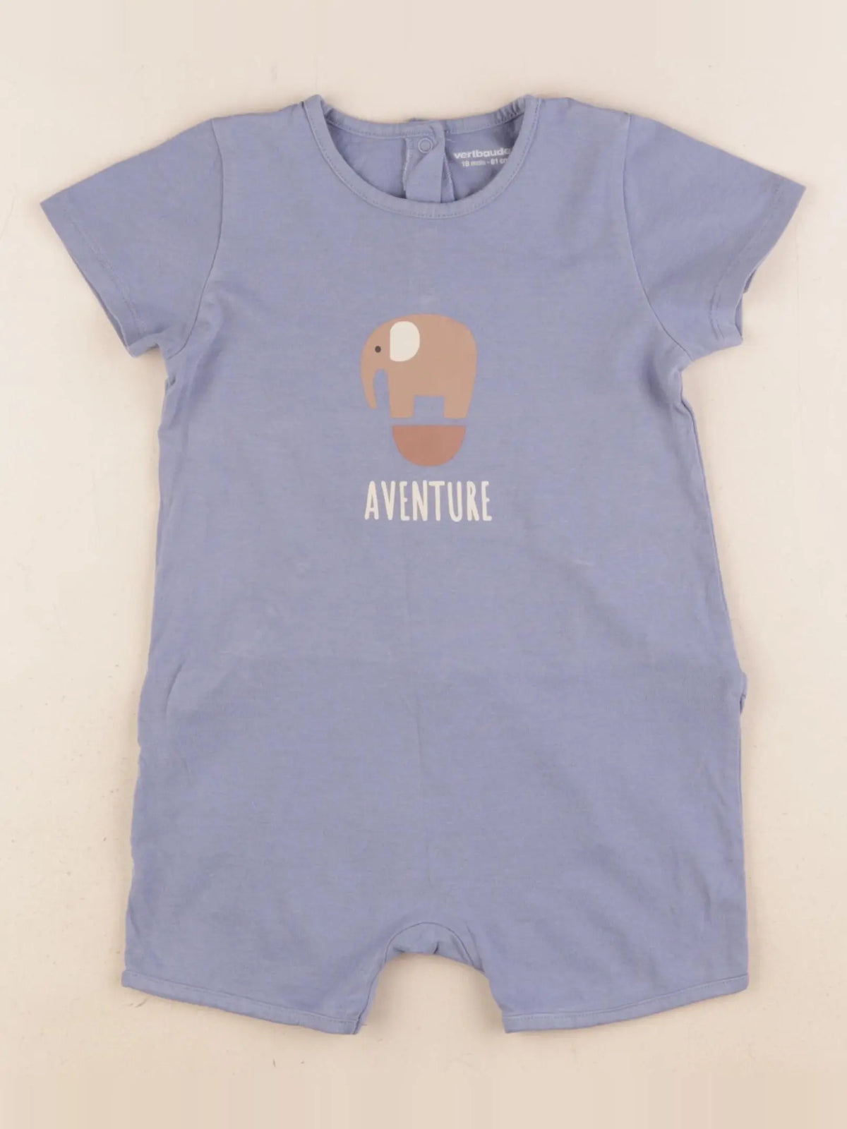 Vertbaudet - pyjama coton bleu - 18 mois