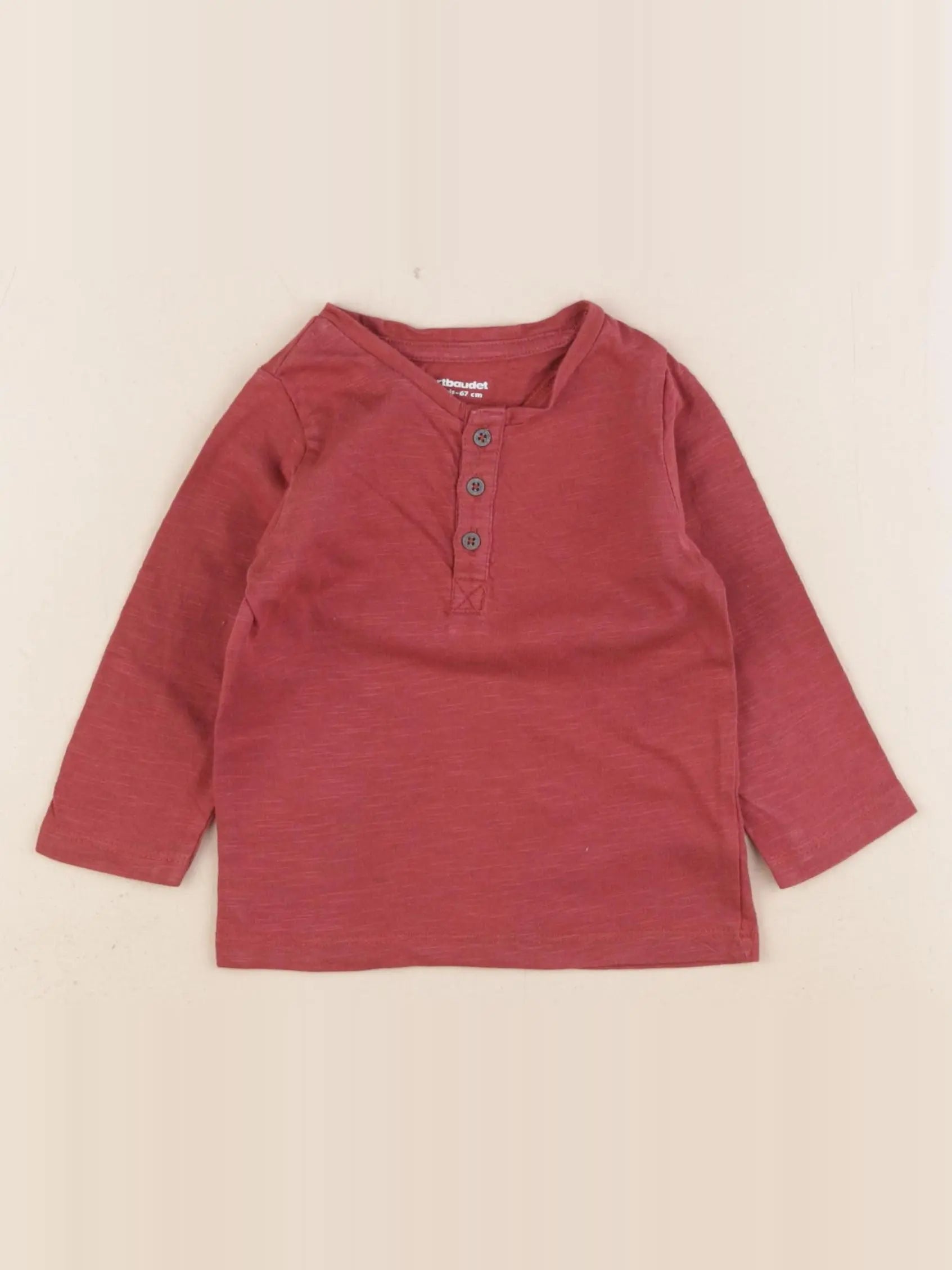 Vertbaudet - tee-shirt rouge - 6 mois