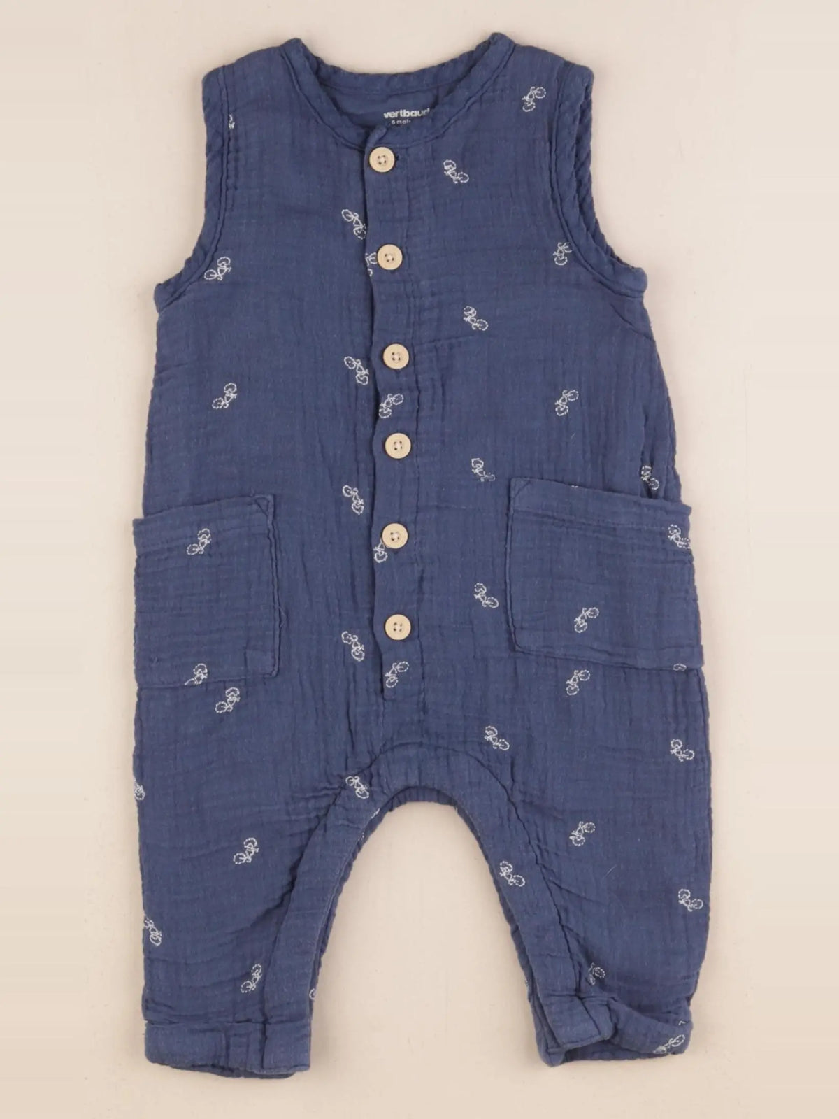 Vertbaudet - combinaison bleu - 6 mois
