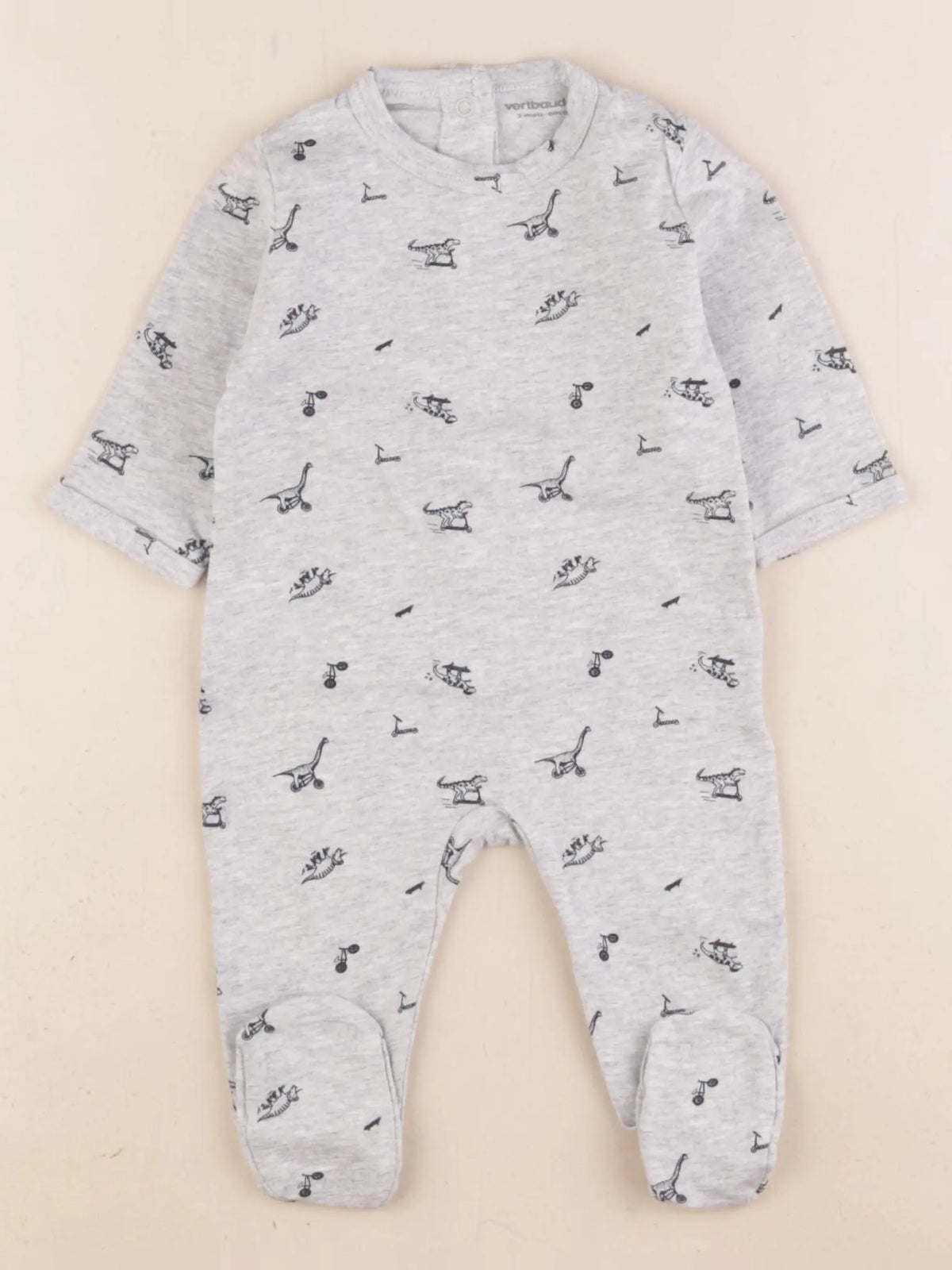 Vertbaudet - pyjama coton gris - 3 mois