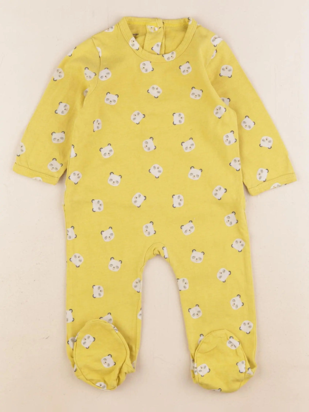 Vertbaudet - pyjama coton jaune - 6 mois