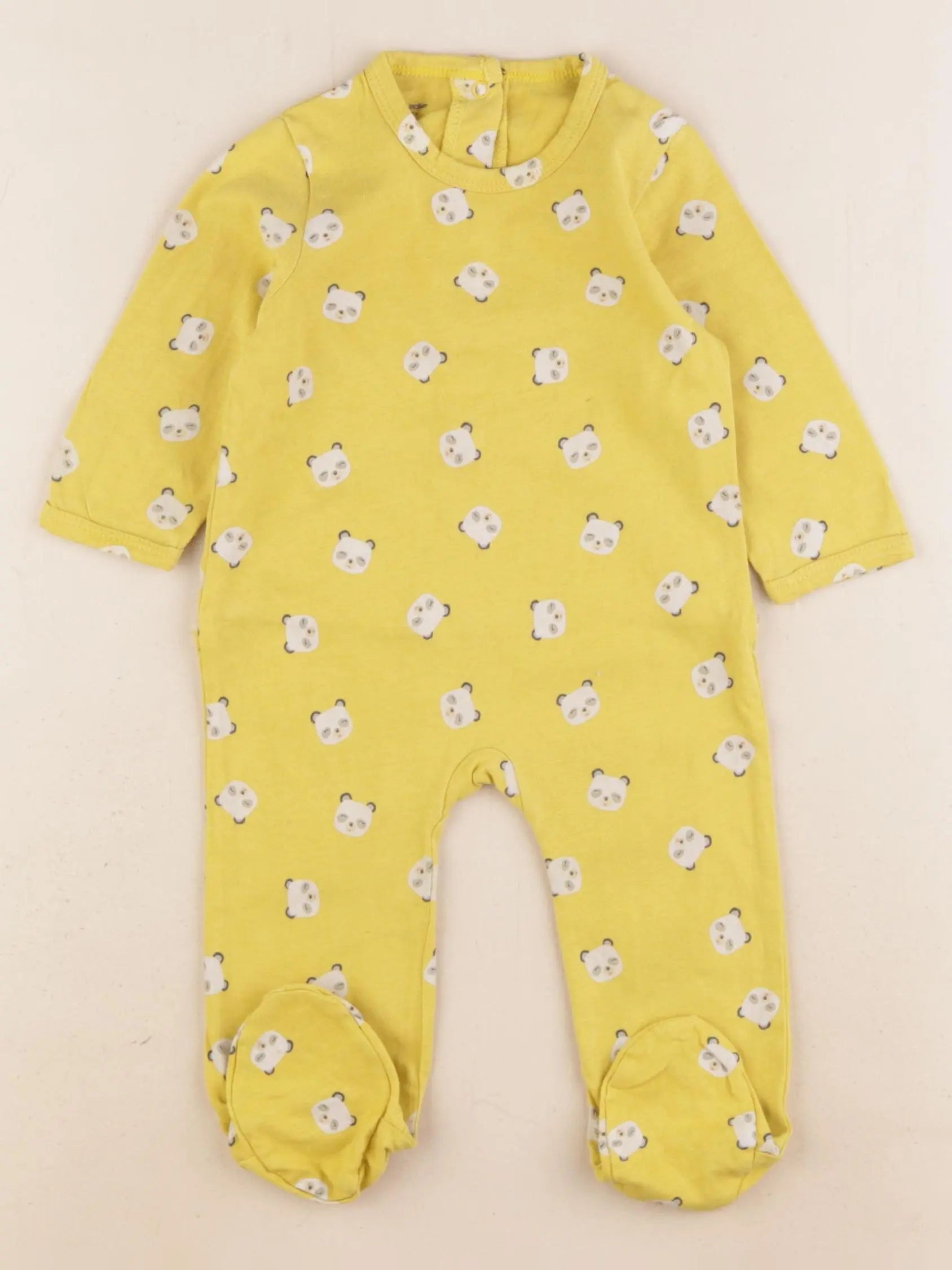 Vertbaudet - pyjama coton jaune - 6 mois