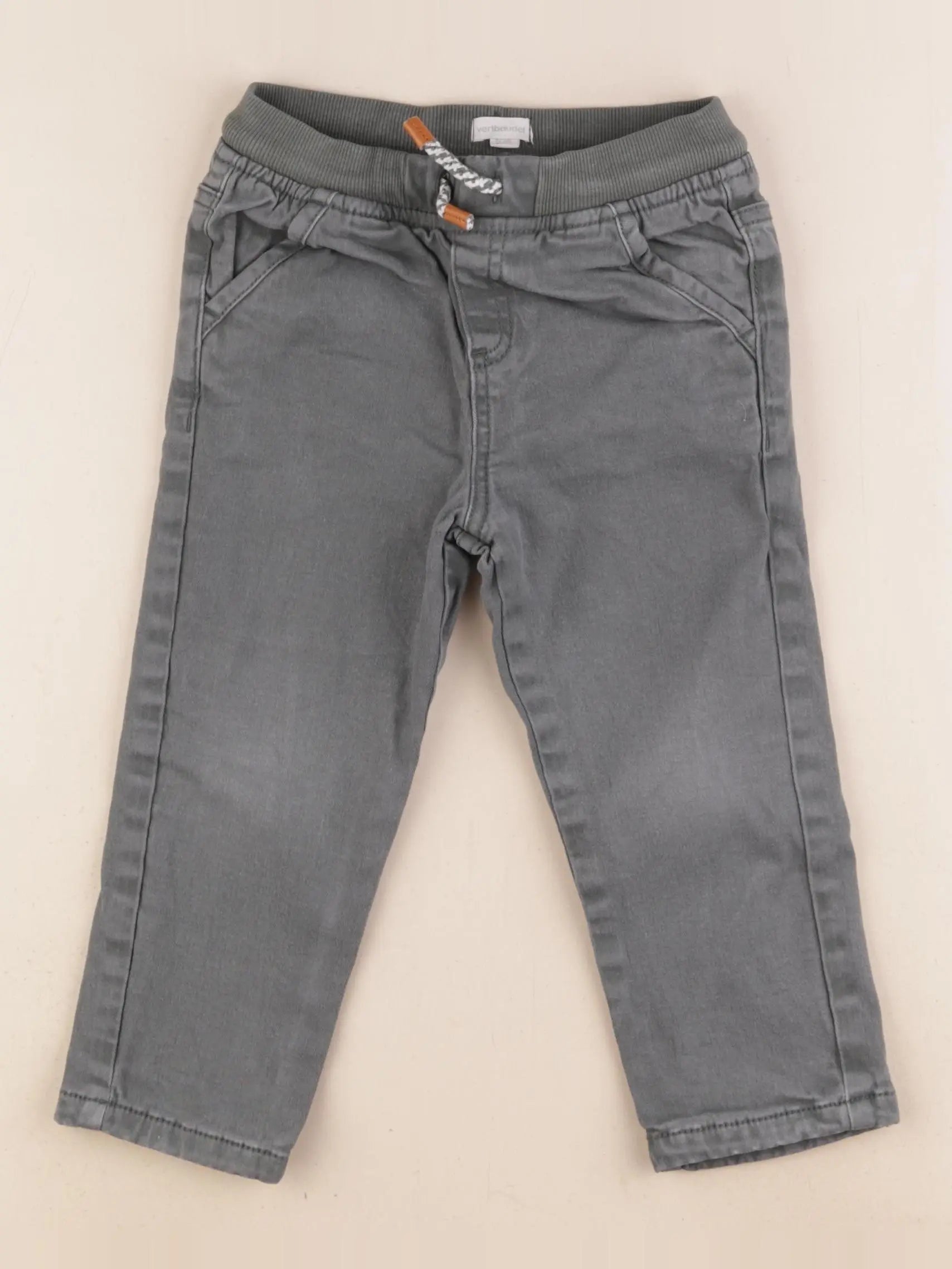 Vertbaudet - pantalon doublé vert - 3 ans