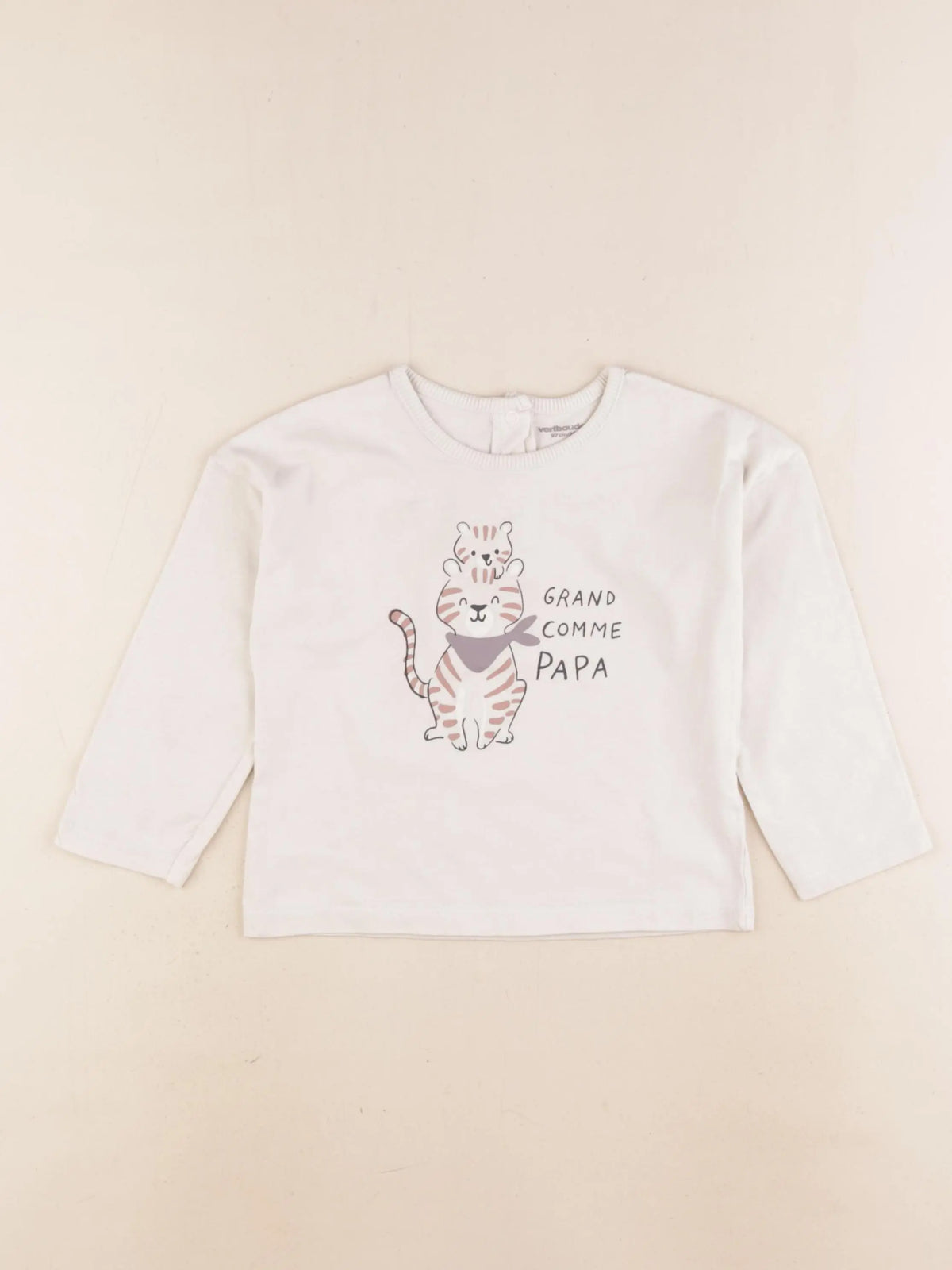 Vertbaudet - tee-shirt beige - 3 ans