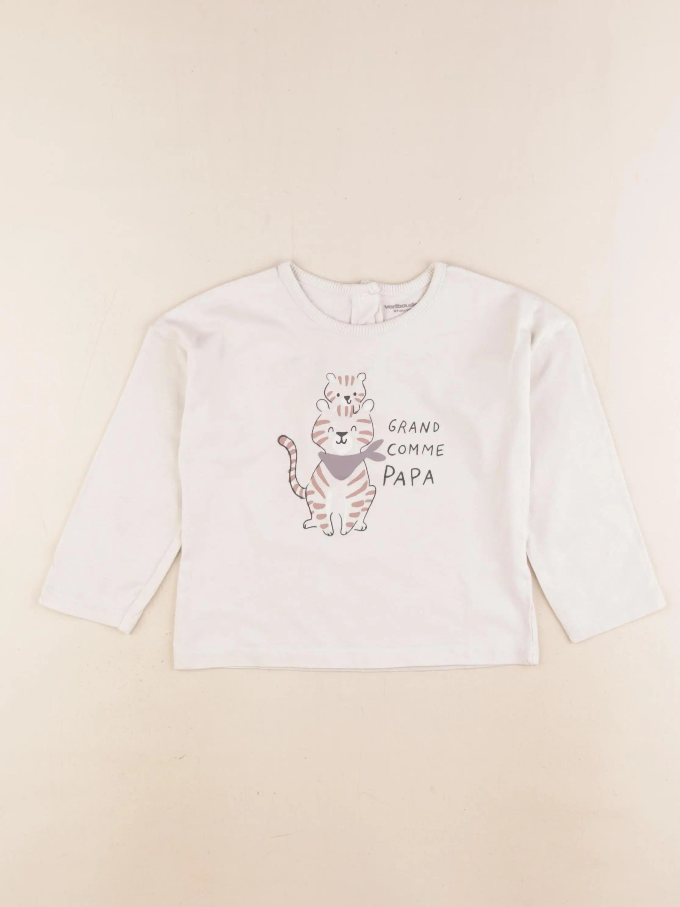 Vertbaudet - tee-shirt beige - 3 ans