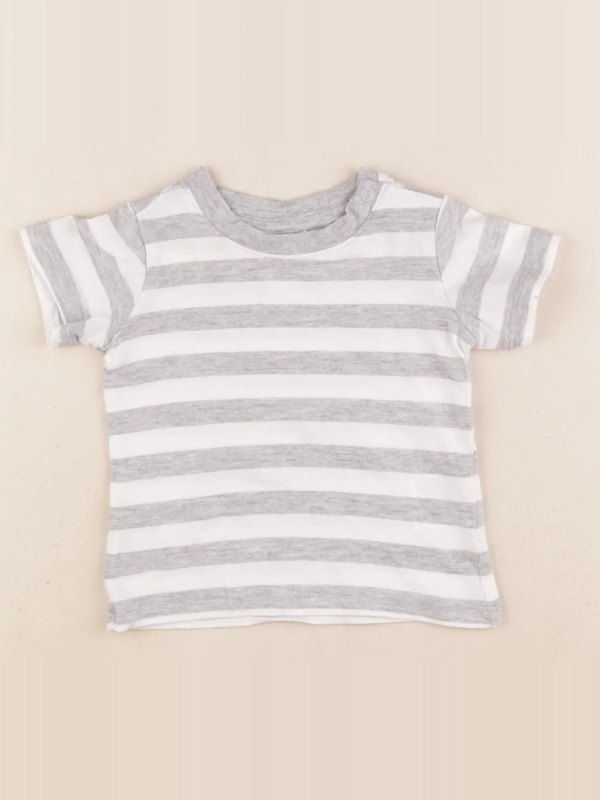 H&M - tee-shirt blanc, gris - 2/4 mois