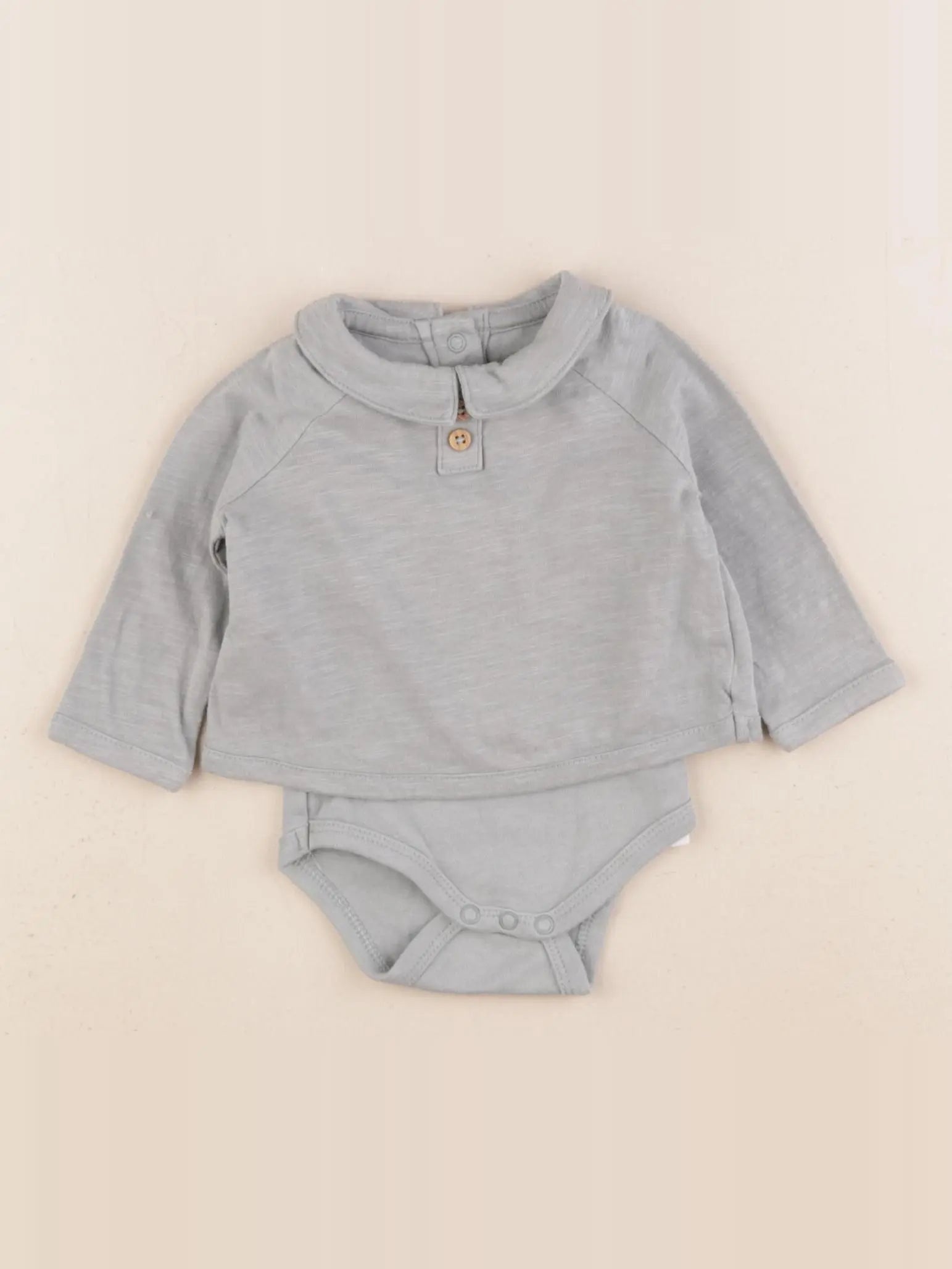 Vertbaudet - body tee-shirt bleu - 1 mois